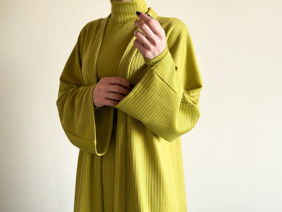 The Olive Harmony Set Slim Maxi Dress & Coordinated Long Coat 8