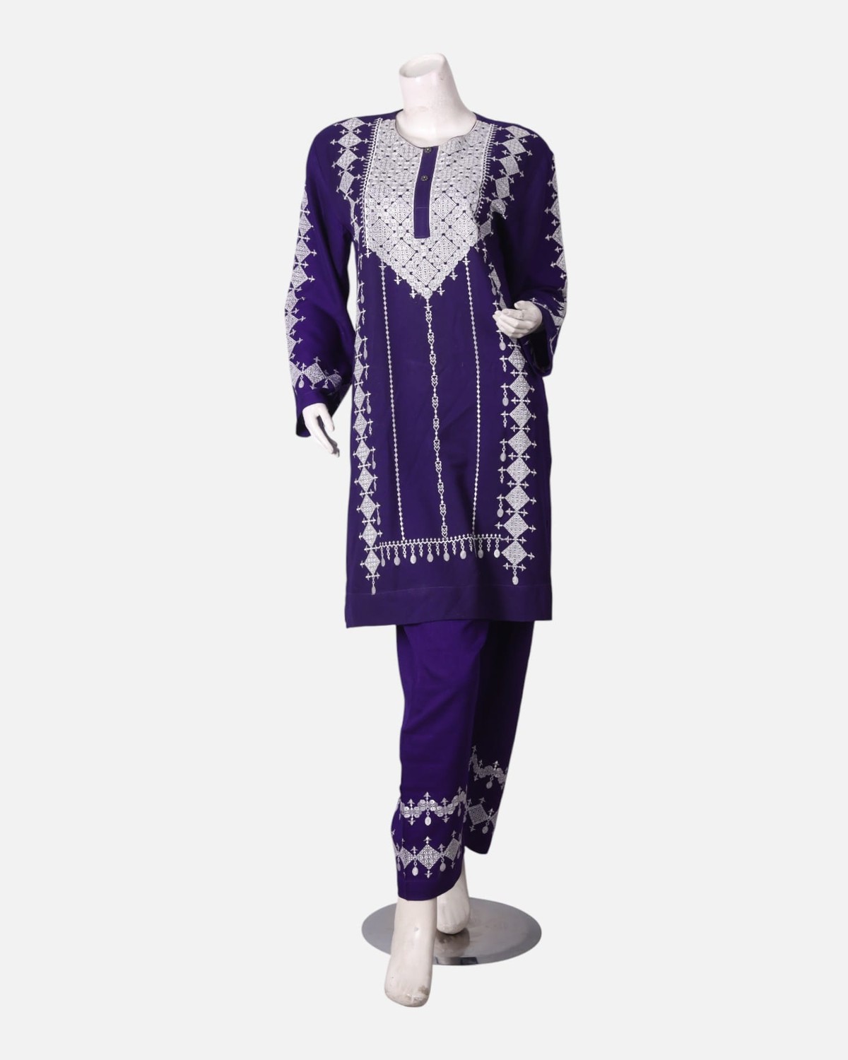 Purple Embroidered Dress 5