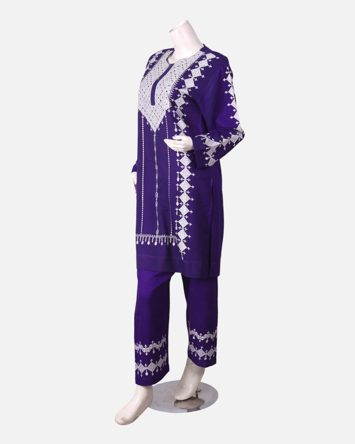 Purple Embroidered Dress 3