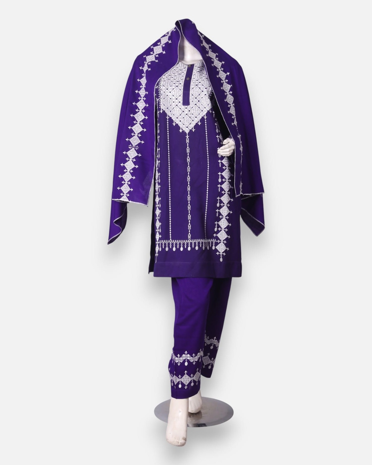 Purple Embroidered Dress 4
