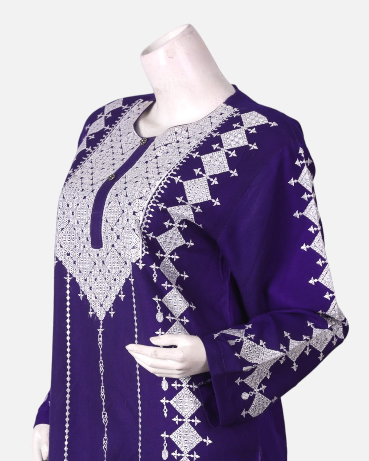 Purple Embroidered Dress 6