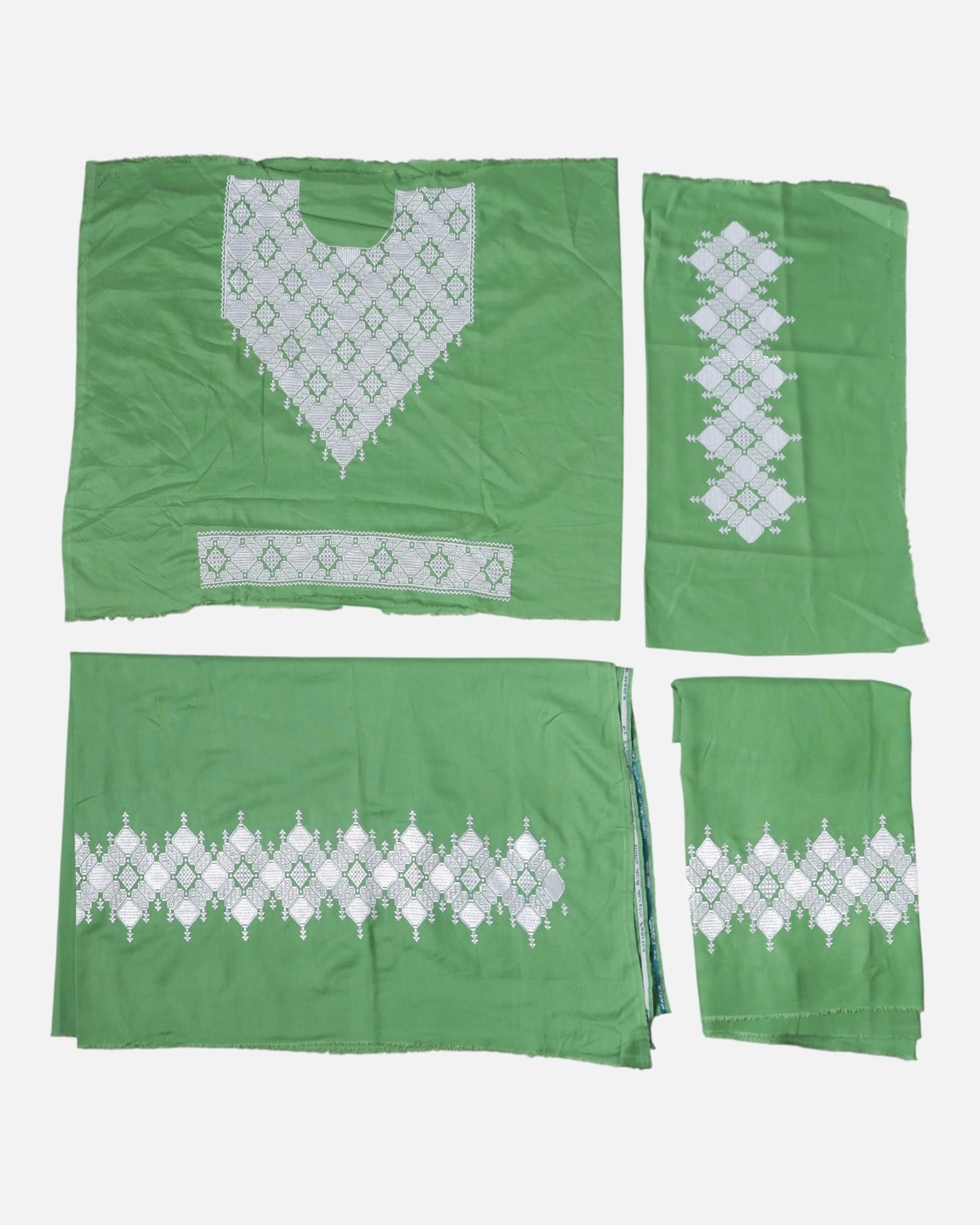 Green Hazargi Traditional Dress Fabric 1