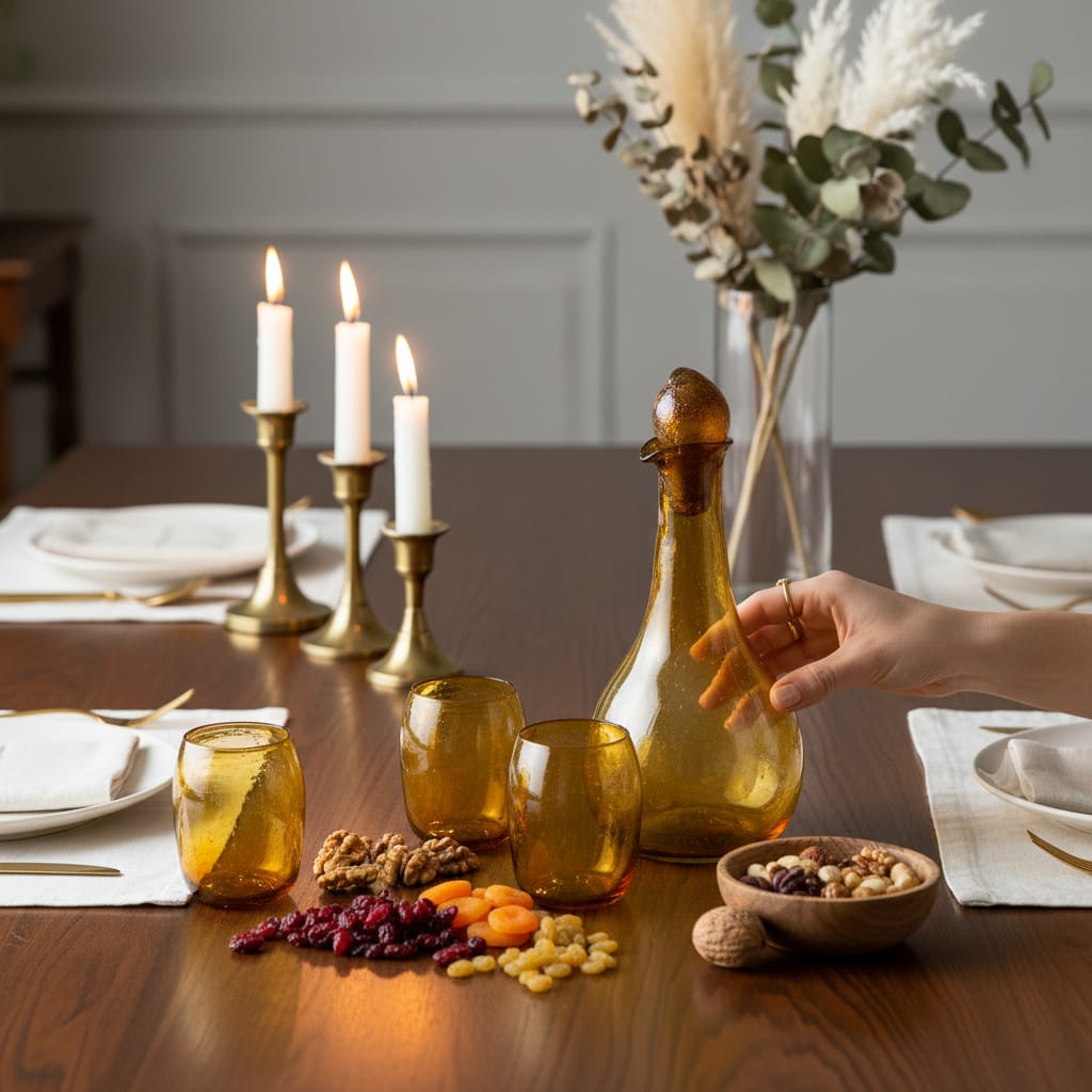 Luxury Hand-Blown Herati Glass Set with Jug 3