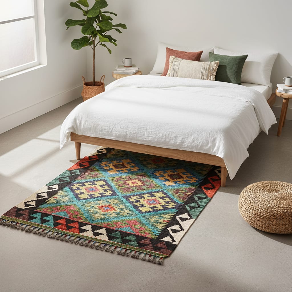 Multicolor Handwoven Mazari Kilim 4