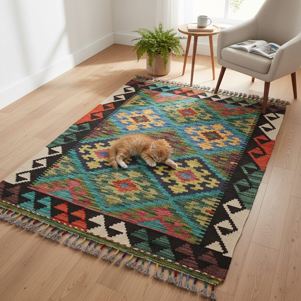 Multicolor Handwoven Mazari Kilim 5