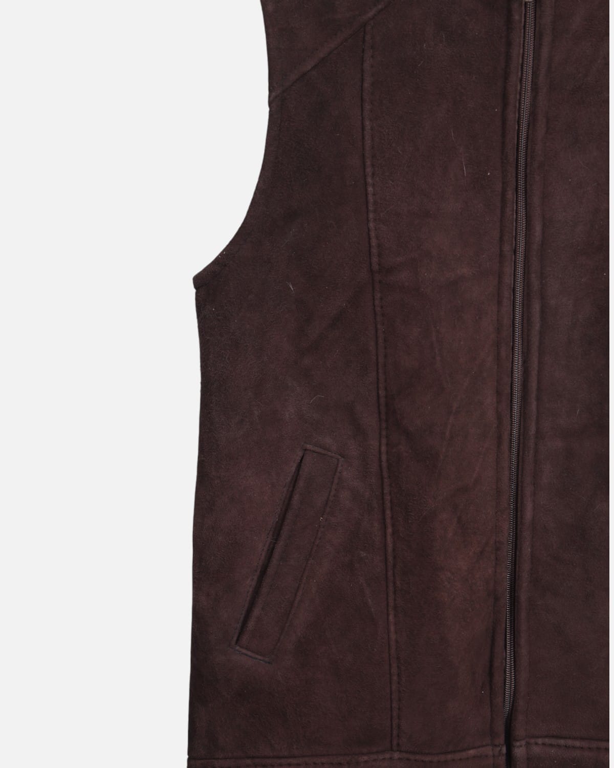 Handmade Men’s Sheepskin Waistcoat Brown 8