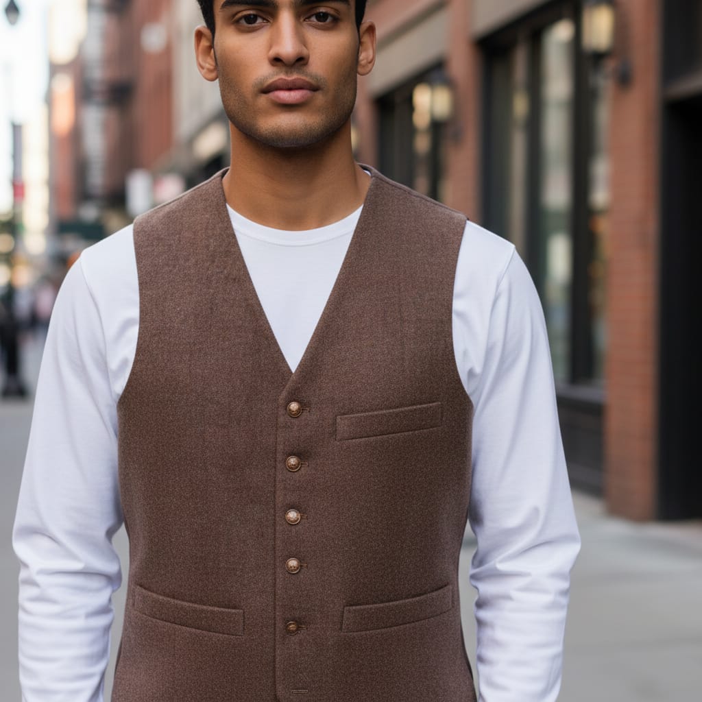 Men’s Wool Vest – Handmade Lamb Wool Waistcoat 4
