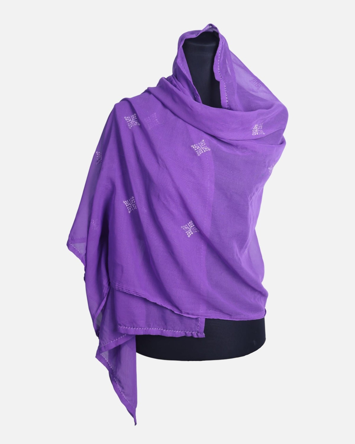 Women’s Purple Scarf with with Traditional Embroidery 2