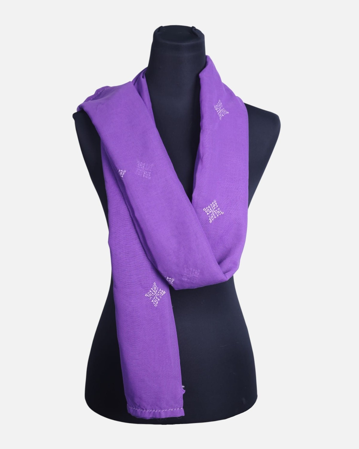 Women’s Purple Scarf with with Traditional Embroidery 1