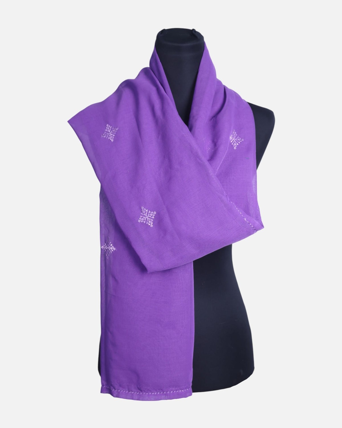 Women’s Purple Scarf with with Traditional Embroidery 4