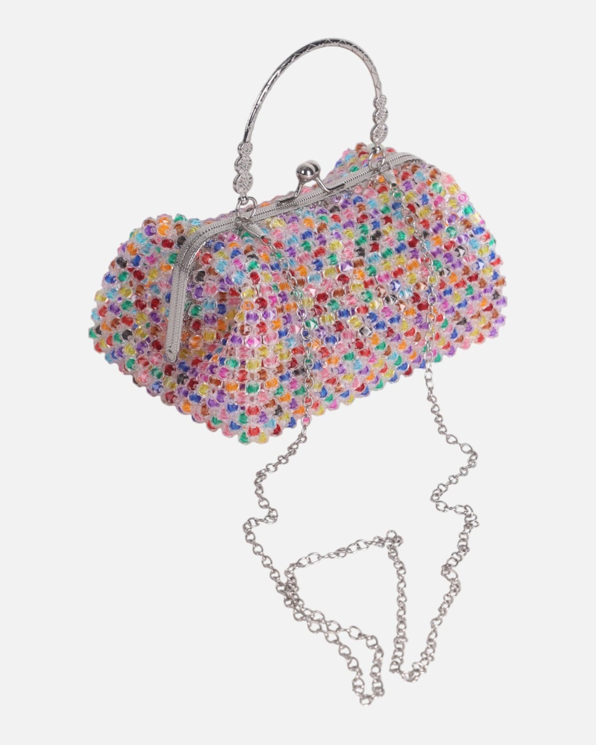 Crystal Beaded Handbag with Chain Strap – Elegant Party Purse 1