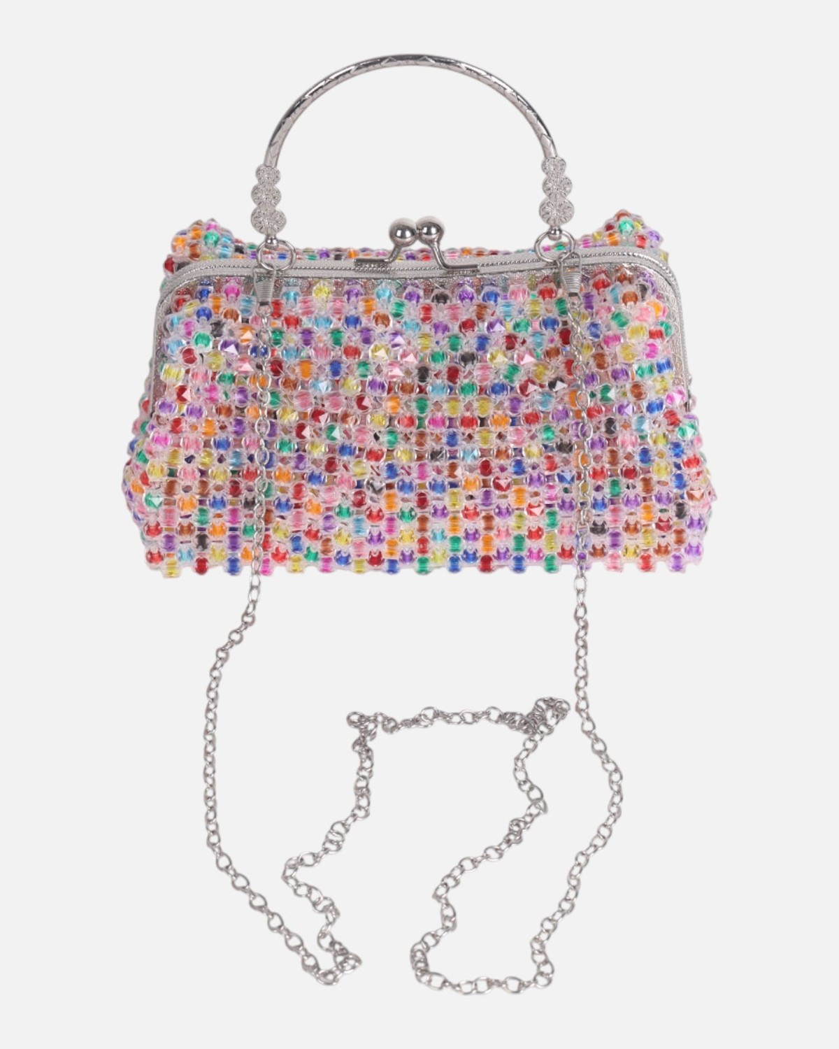 Crystal Beaded Handbag with Chain Strap – Elegant Party Purse 3