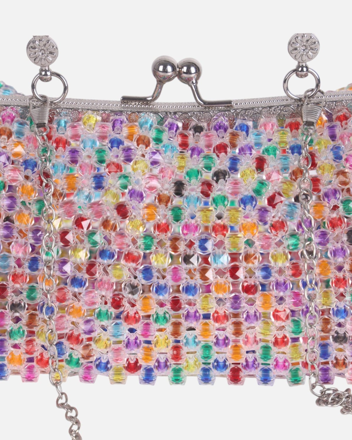 Crystal Beaded Handbag with Chain Strap – Elegant Party Purse 2