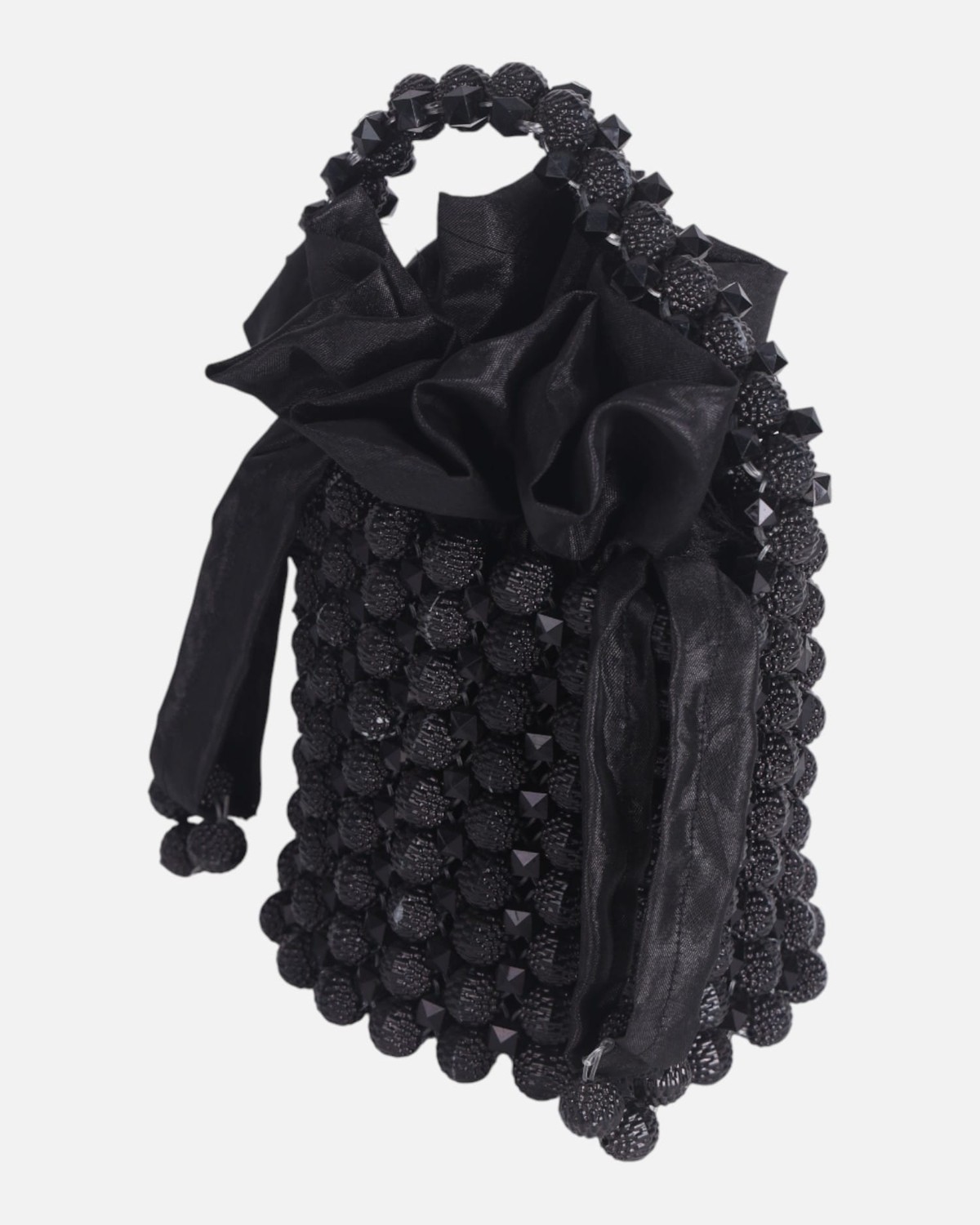 Black Crystal Bag, Evening Handbag, Luxury Party Bag, Elegant Shiny Clutch, Handmade Sparkle Purse, Beaded Accessories 1