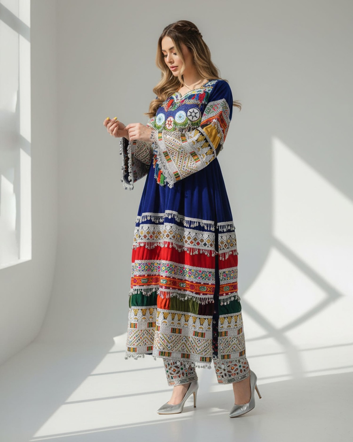 Gand Afghan Traditional Velvet Dress – Cultural Handmade 5