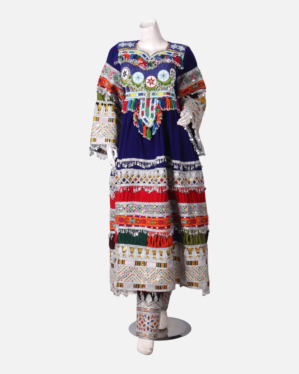 Gand Afghan Traditional Velvet Dress – Cultural Handmade 1