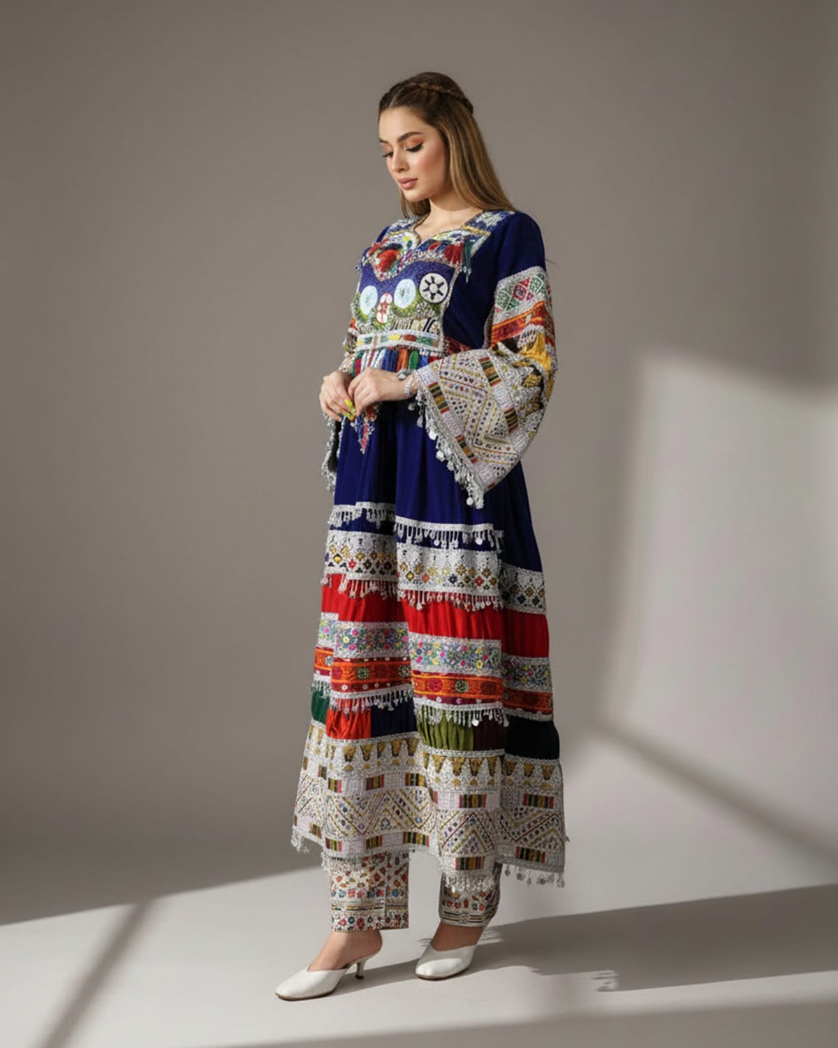 Gand Afghan Traditional Velvet Dress – Cultural Handmade 8