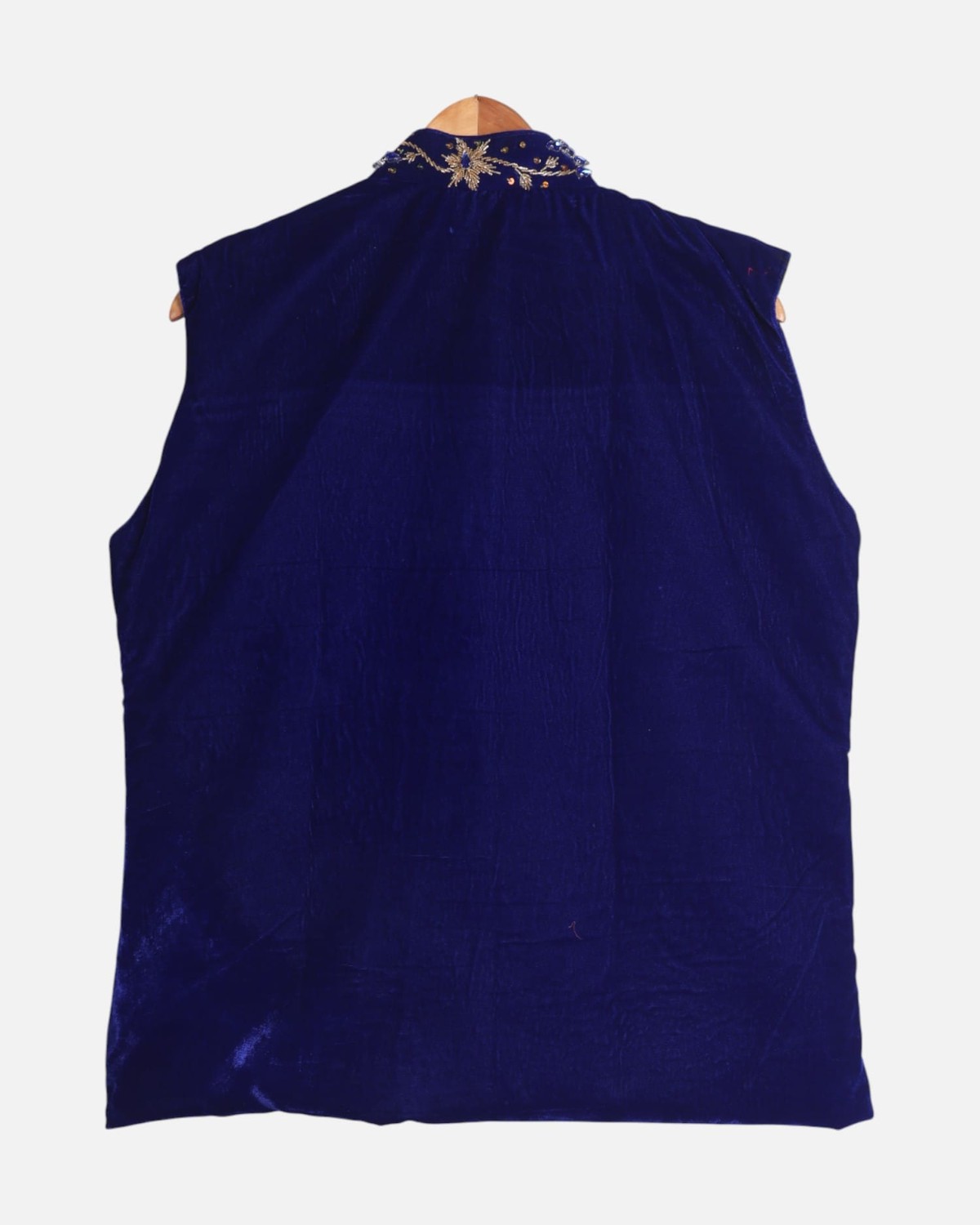 Waistcoat Velvet Men’s Afghan – Handmade Blue Embroidered Traditional Vest 5