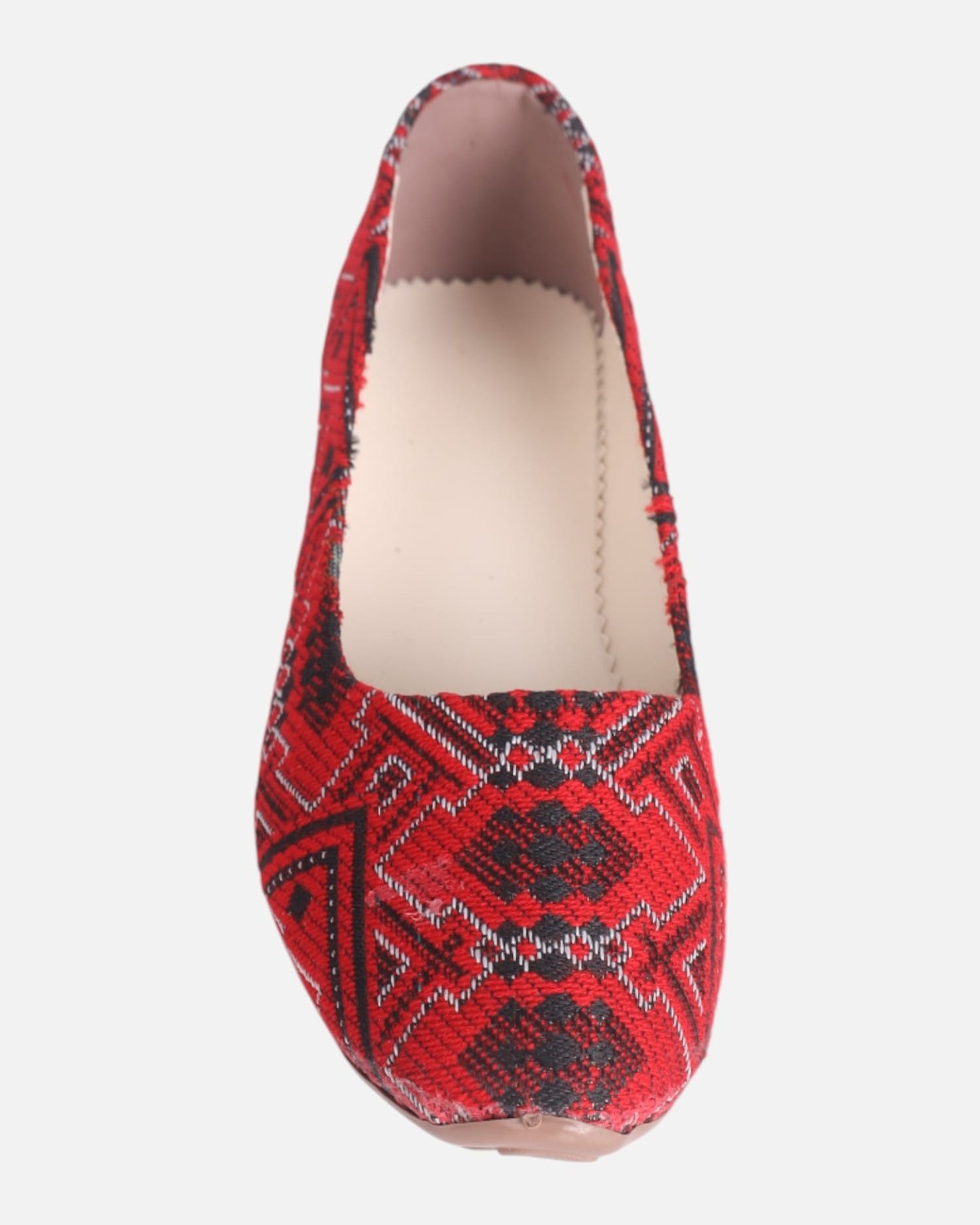 Bag & Shoes Set – Handwoven Red Fabric, Natural Goat Leather 8