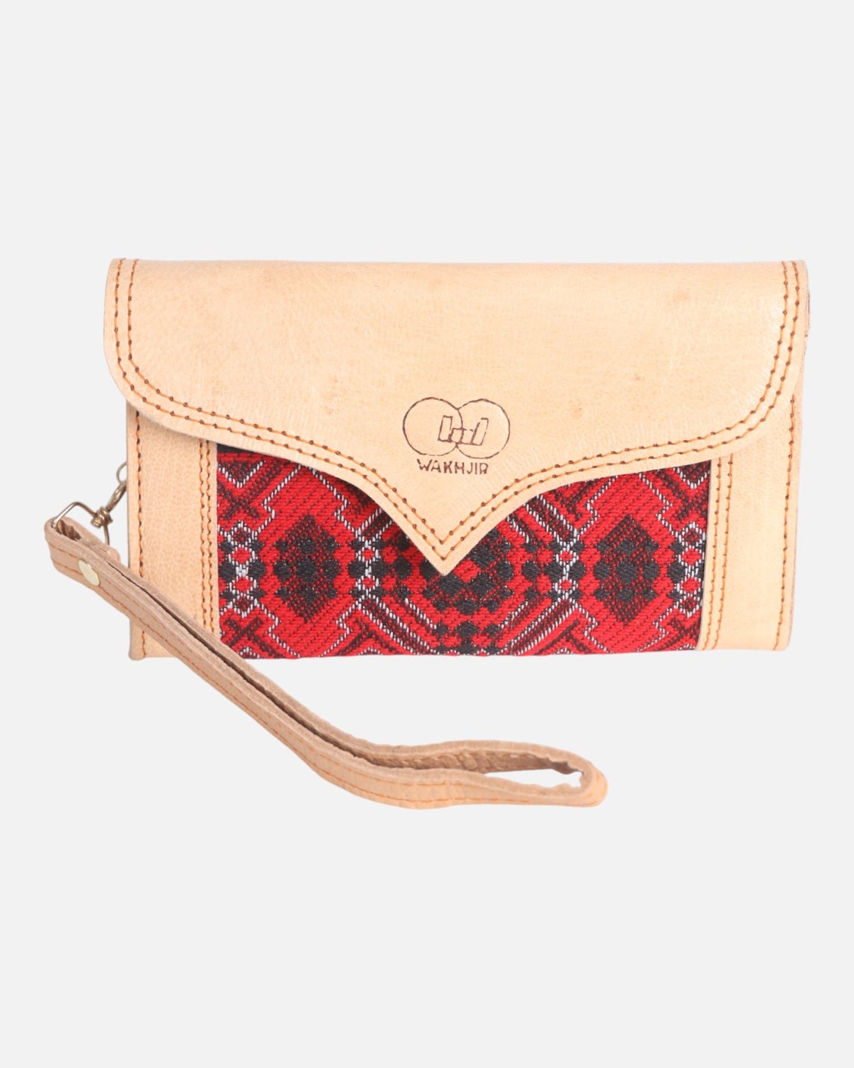 Bag & Shoes Set – Handwoven Red Fabric, Natural Goat Leather 5
