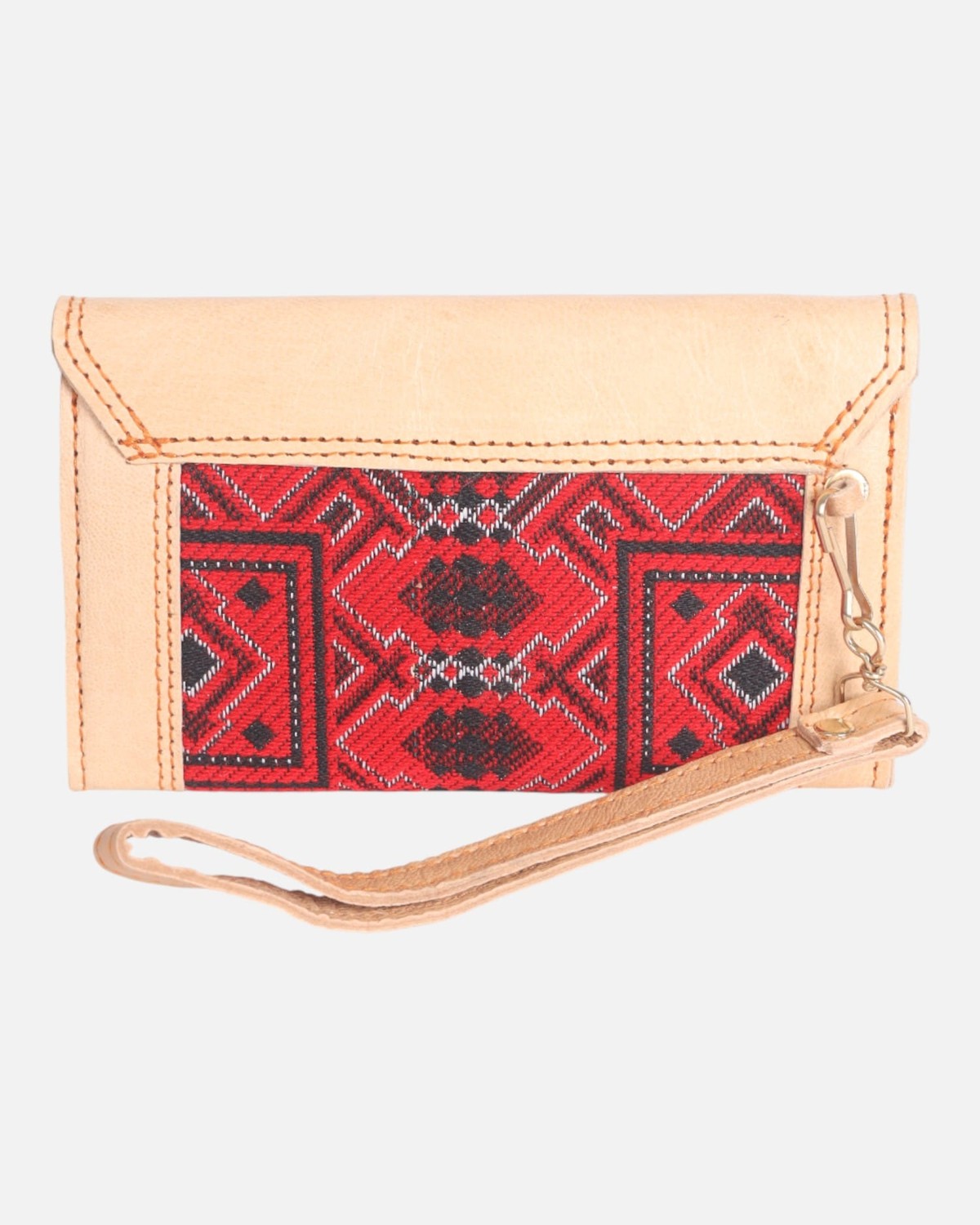 Bag & Shoes Set – Handwoven Red Fabric, Natural Goat Leather 7
