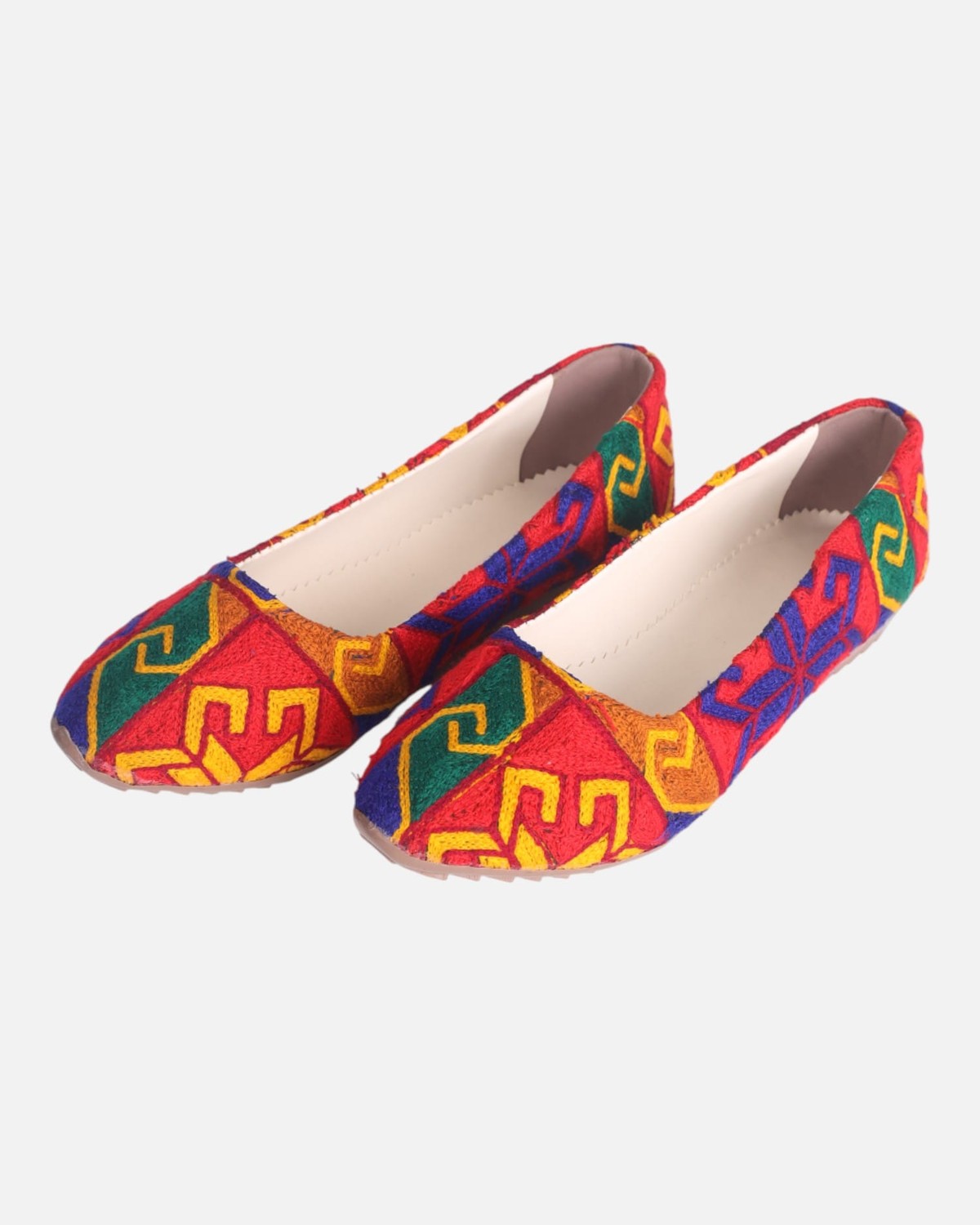 Handbag, Shoes & Pouch Set – Multicolor Artisan Craft 12