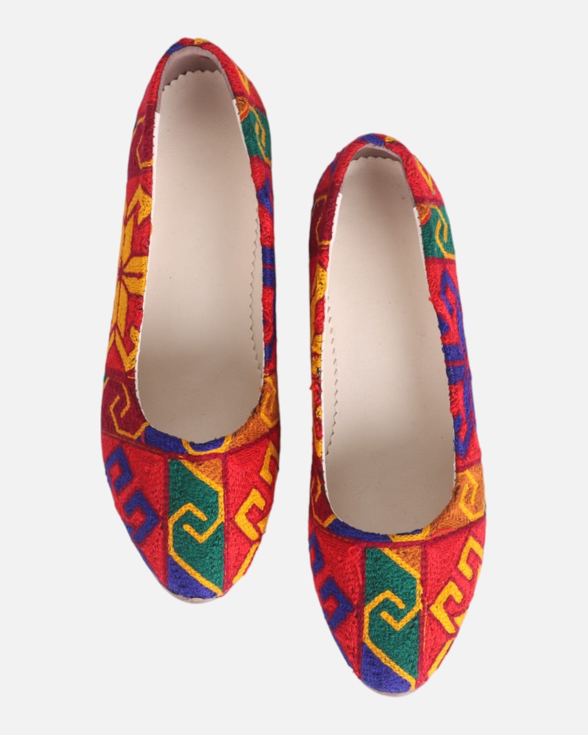 Handbag, Shoes & Pouch Set – Multicolor Artisan Craft 6