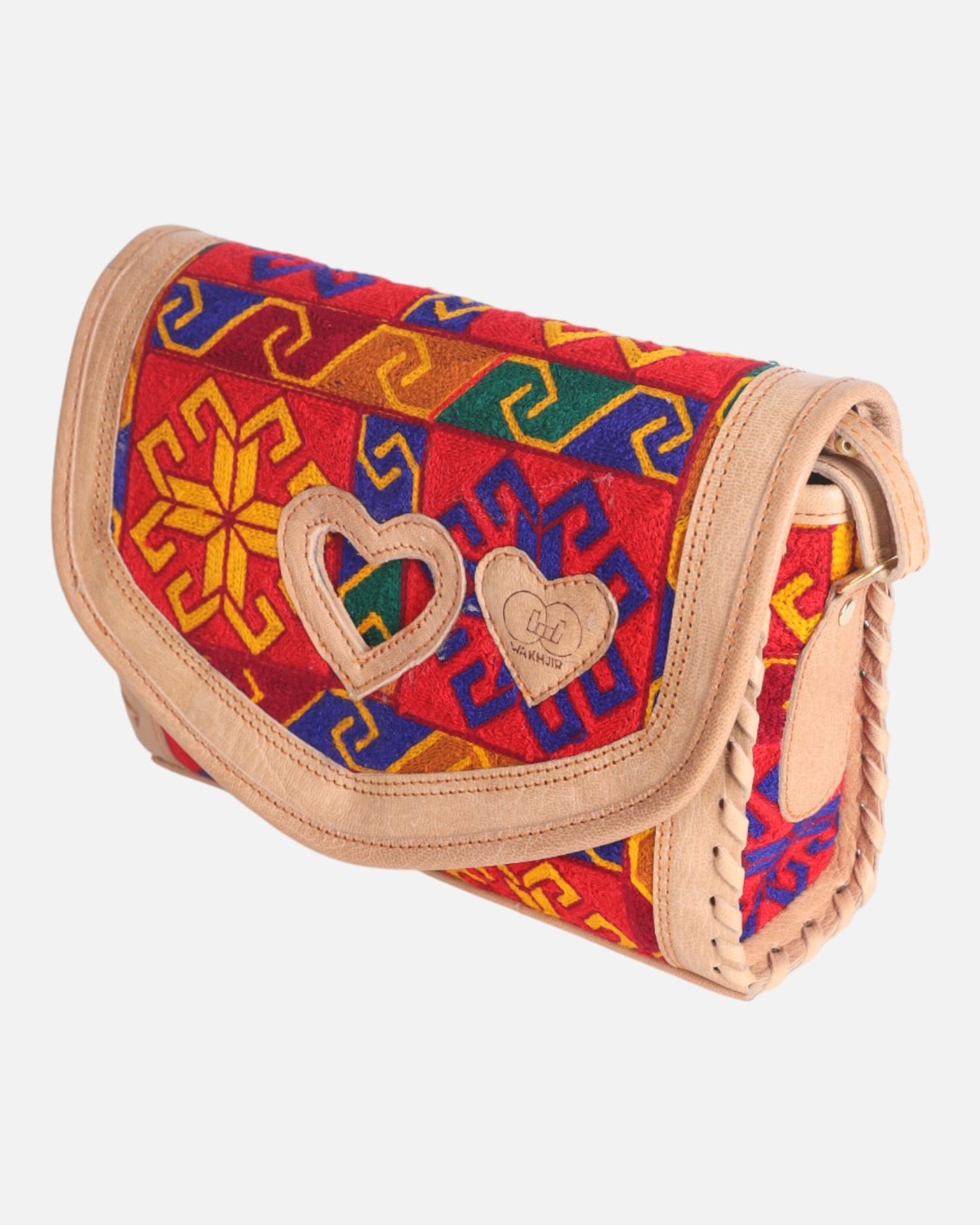 Handbag, Shoes & Pouch Set – Multicolor Artisan Craft 8