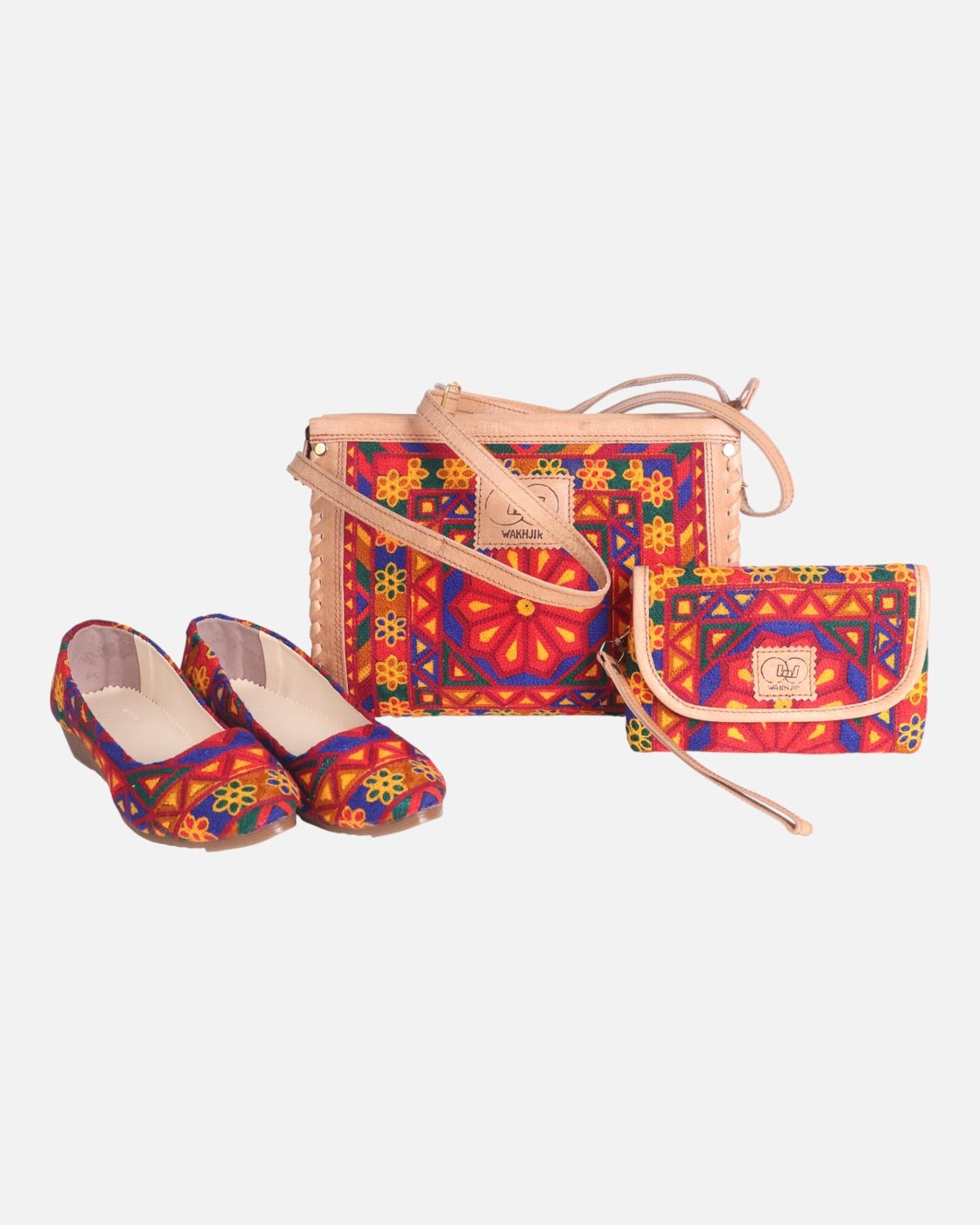 Leather Accessories Set – Multicolor Bag, Shoes & Pouch 12