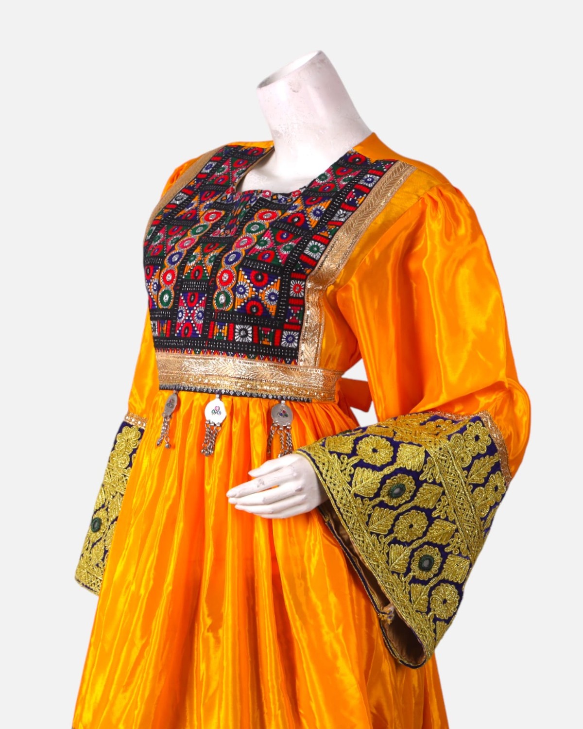 Women’s Afghan Cultural Dress, Handwoven Gold Glitter, Perfect for Weddings 4