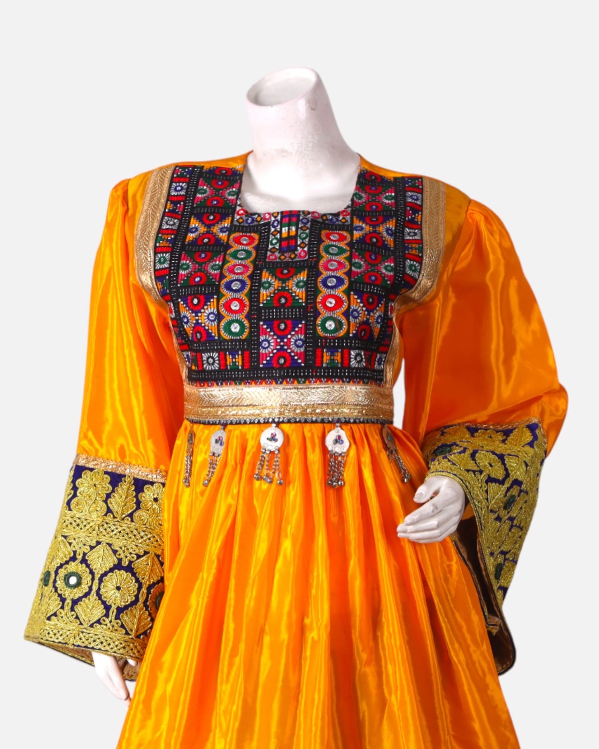 Women’s Afghan Cultural Dress, Handwoven Gold Glitter, Perfect for Weddings 3