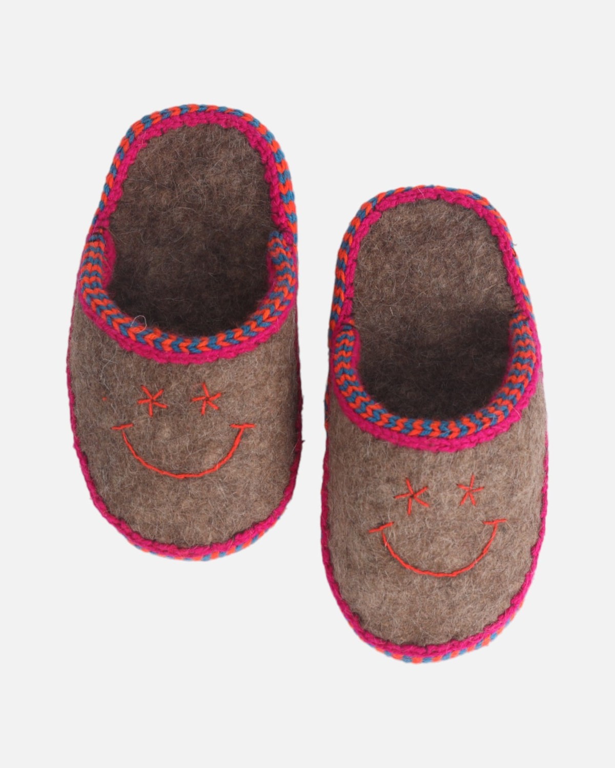 Woolen House Slippers with Vibrant Smiley Design 2