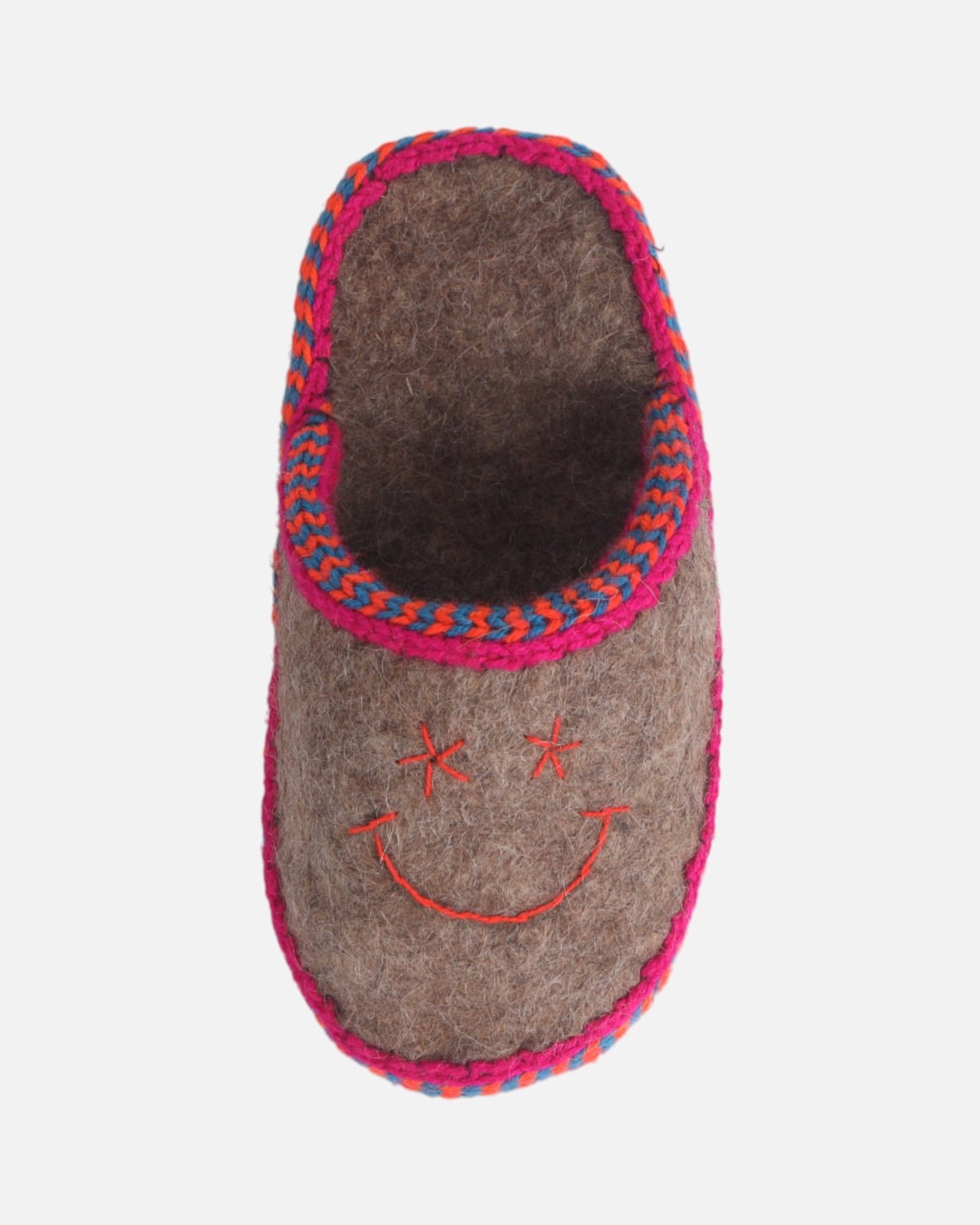 Woolen House Slippers with Vibrant Smiley Design 1