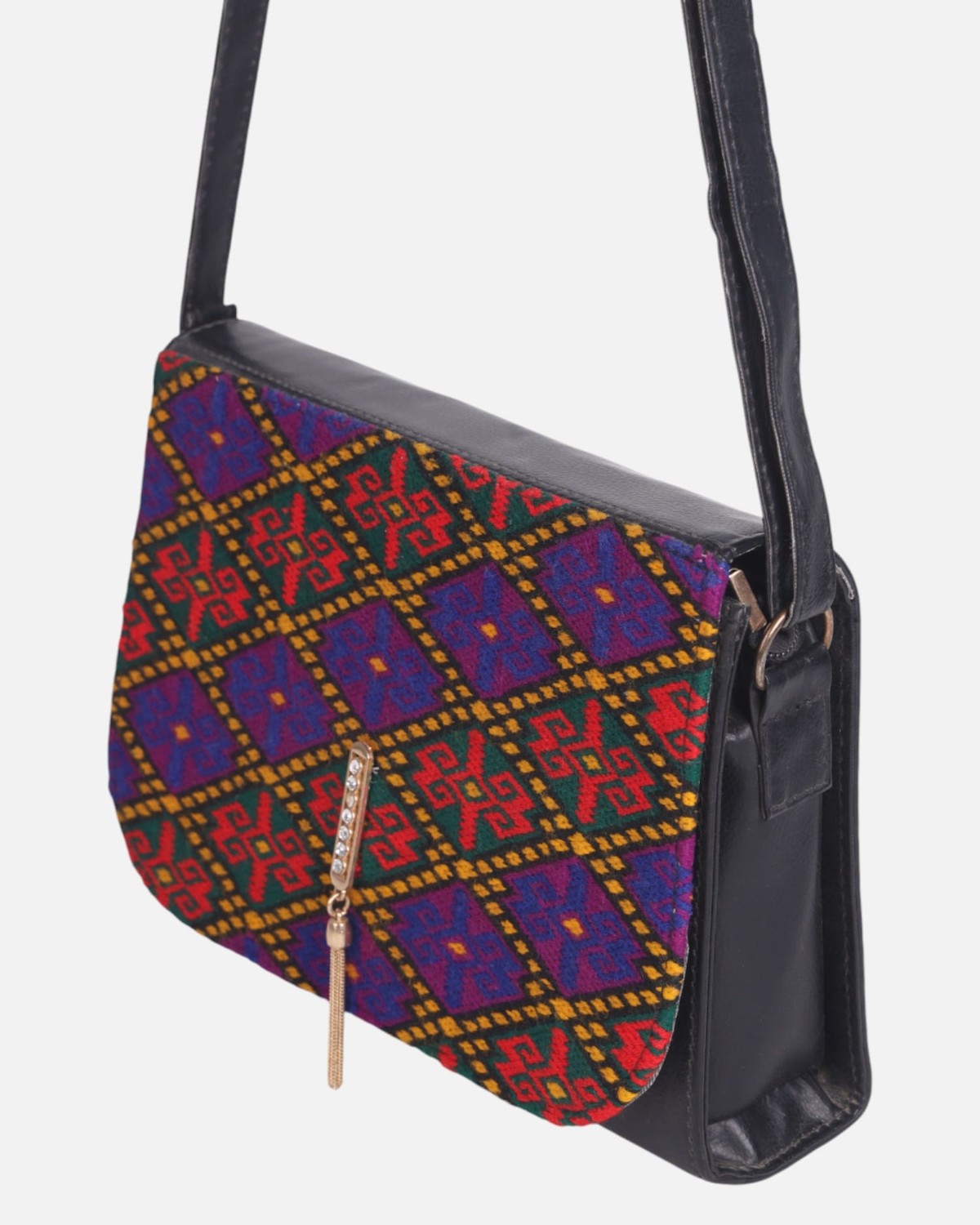 Leather Bag with Graph Embroidery 4