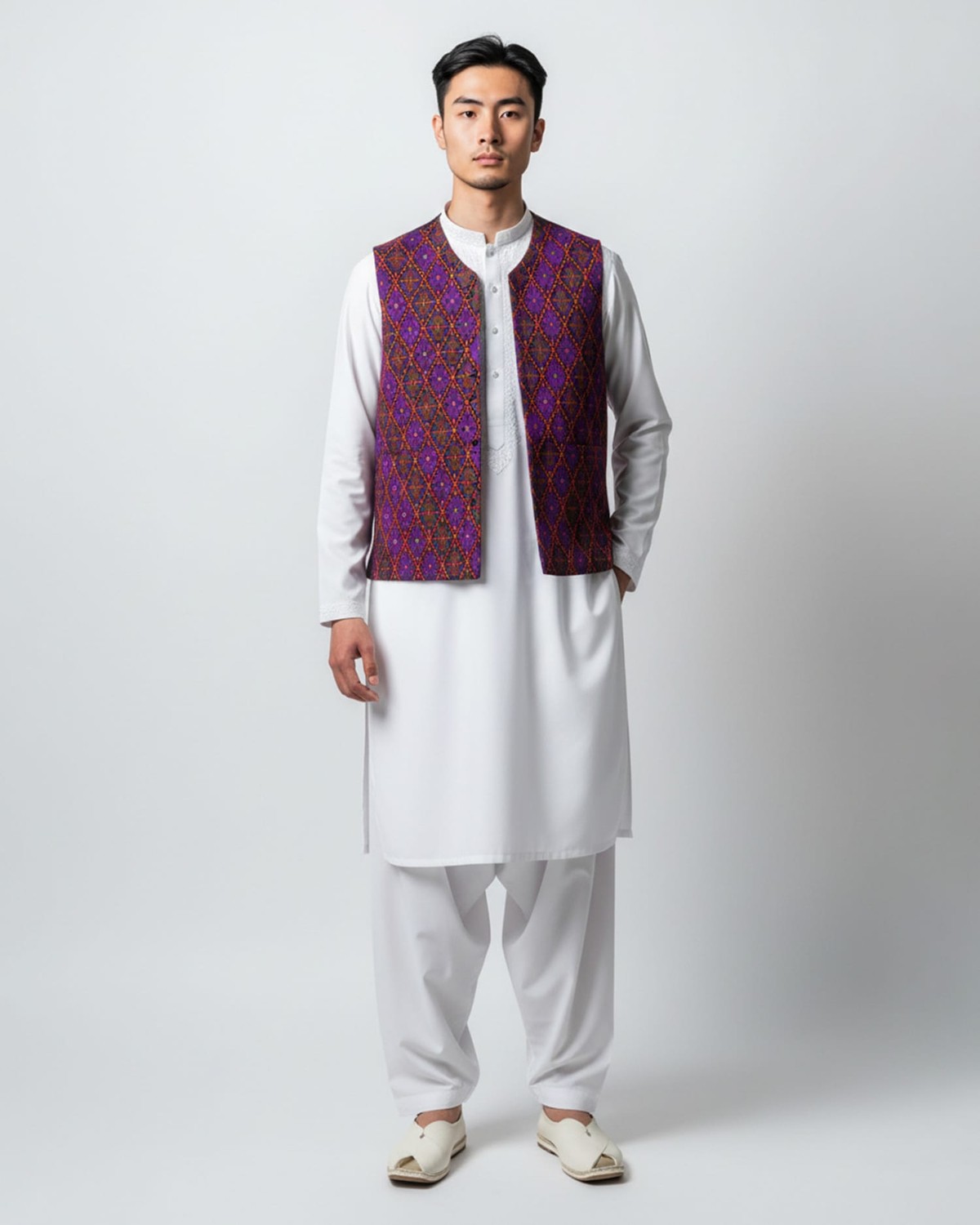 Balochi Embroidered Vest Waistcoat 8