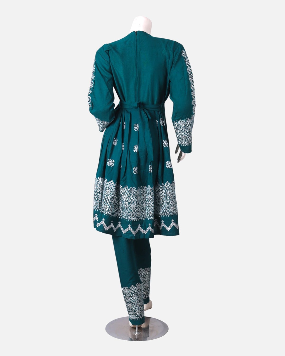 Teal Afghan Embroidered Dress 7