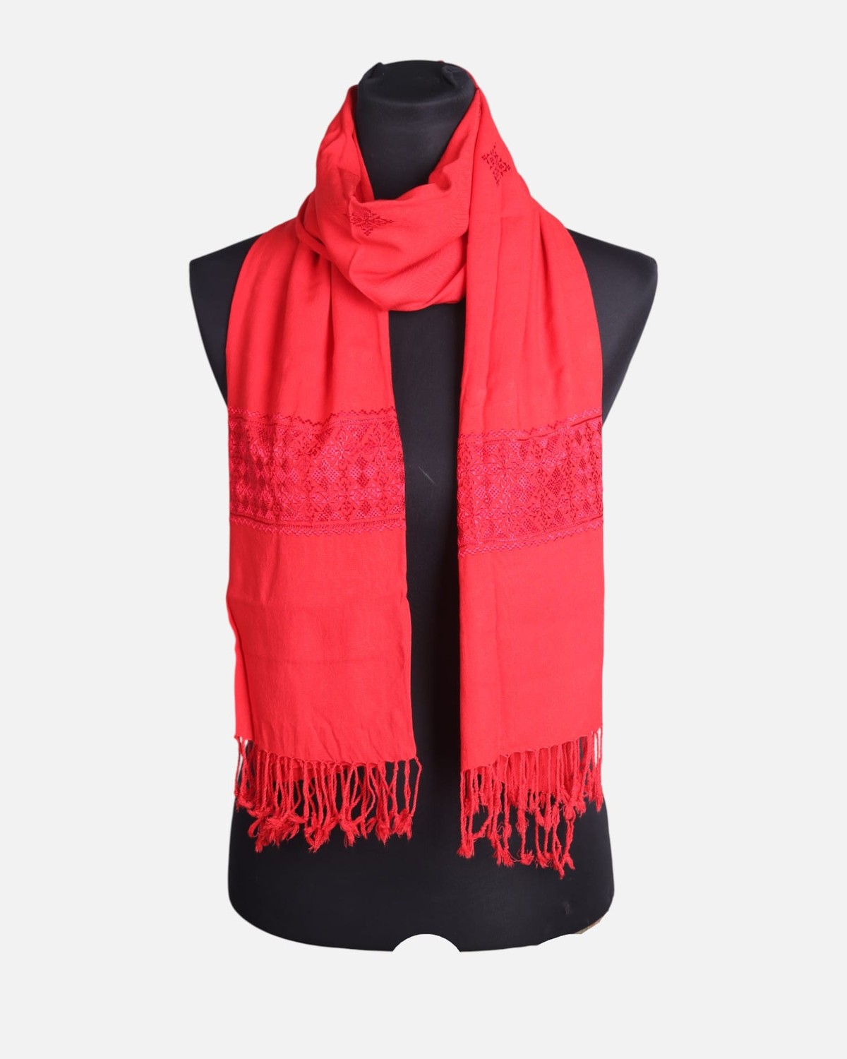 Red Afghan Khammaki Scarf 3