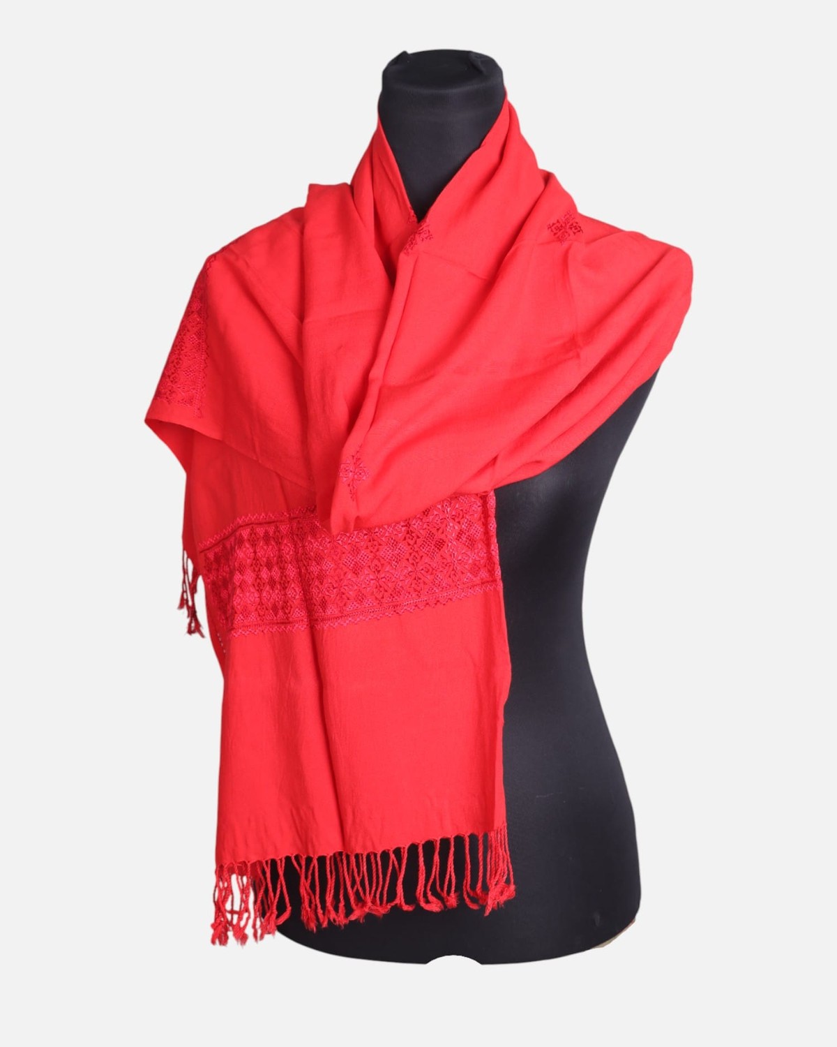 Red Afghan Khammaki Scarf 5