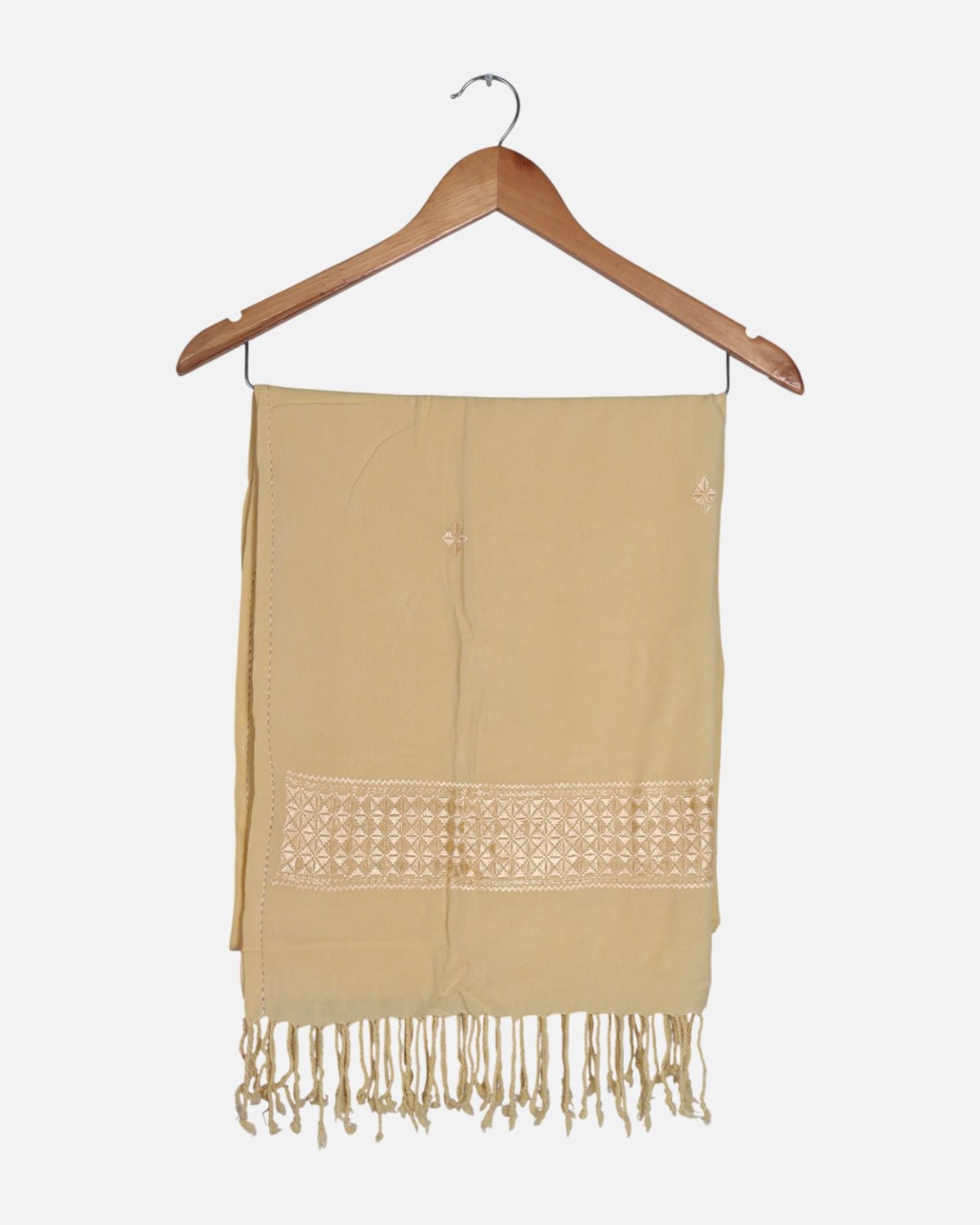 Soft Cream Afghan Scarf 5