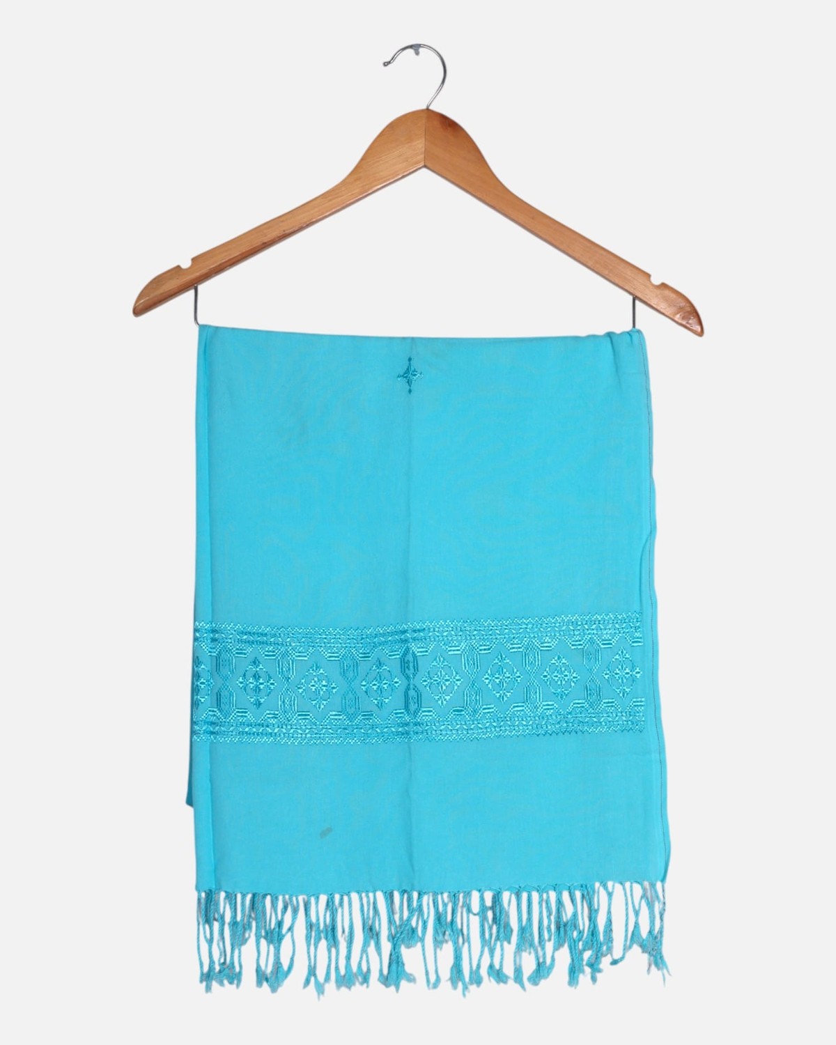 Sky Blue Afghan Cotton Scarf 8
