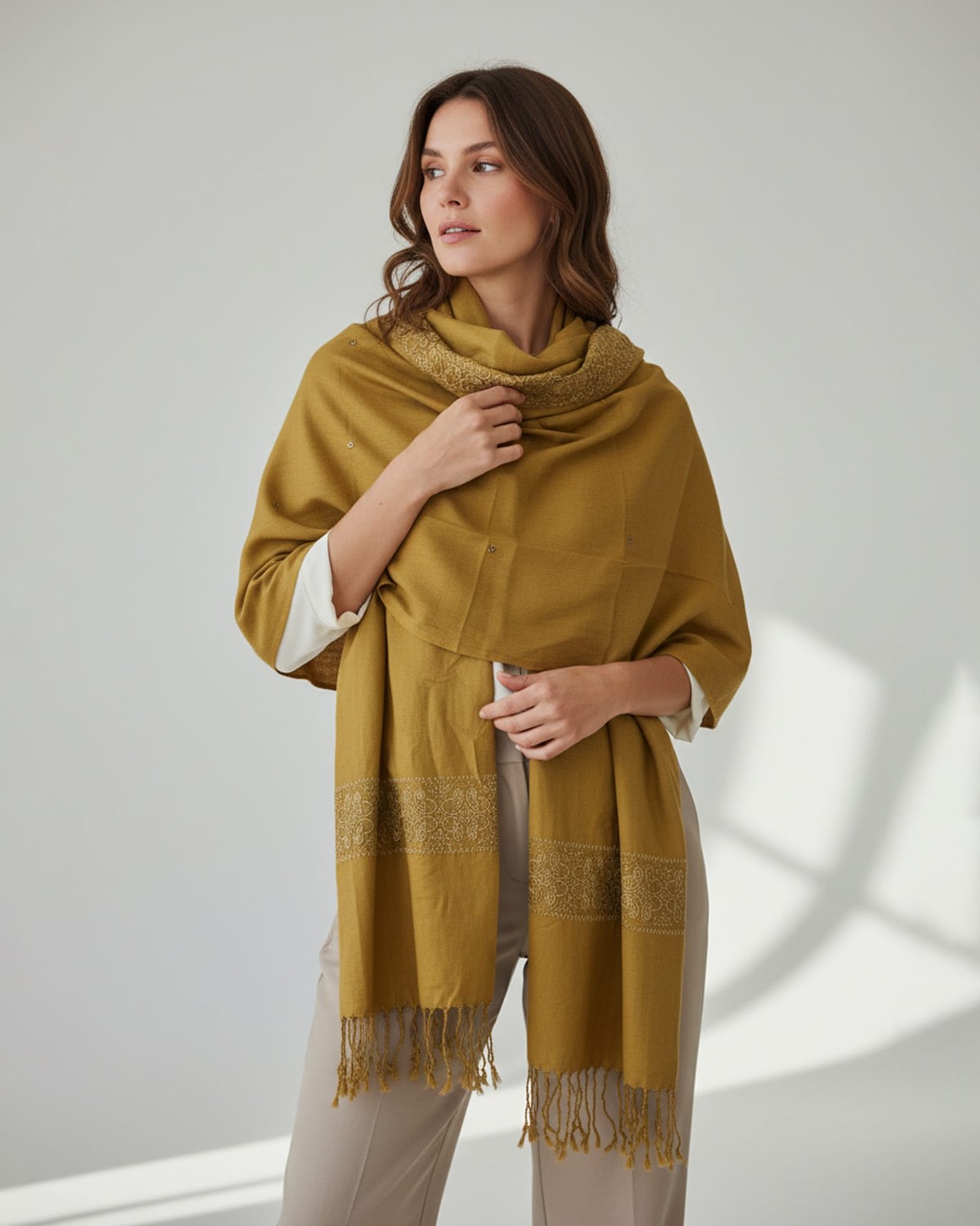 Cotton Scarf with Khamaki Embroidery 1