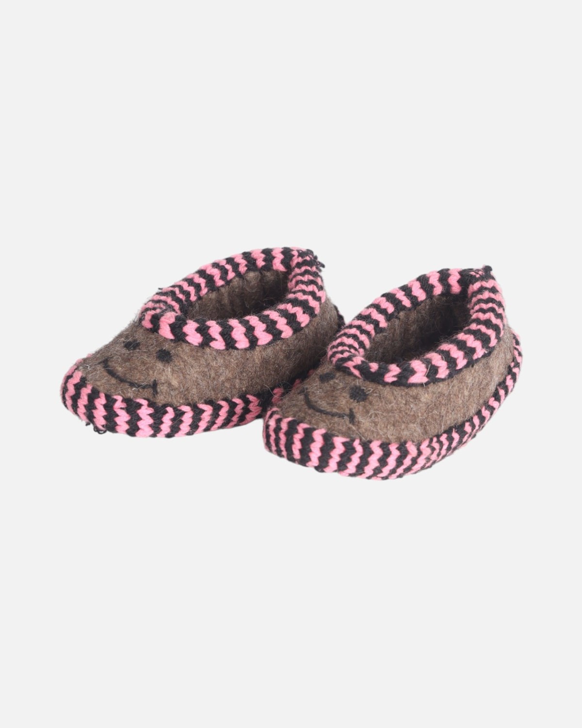 Handmade Wool Felt Slippers with Smiling Face 9