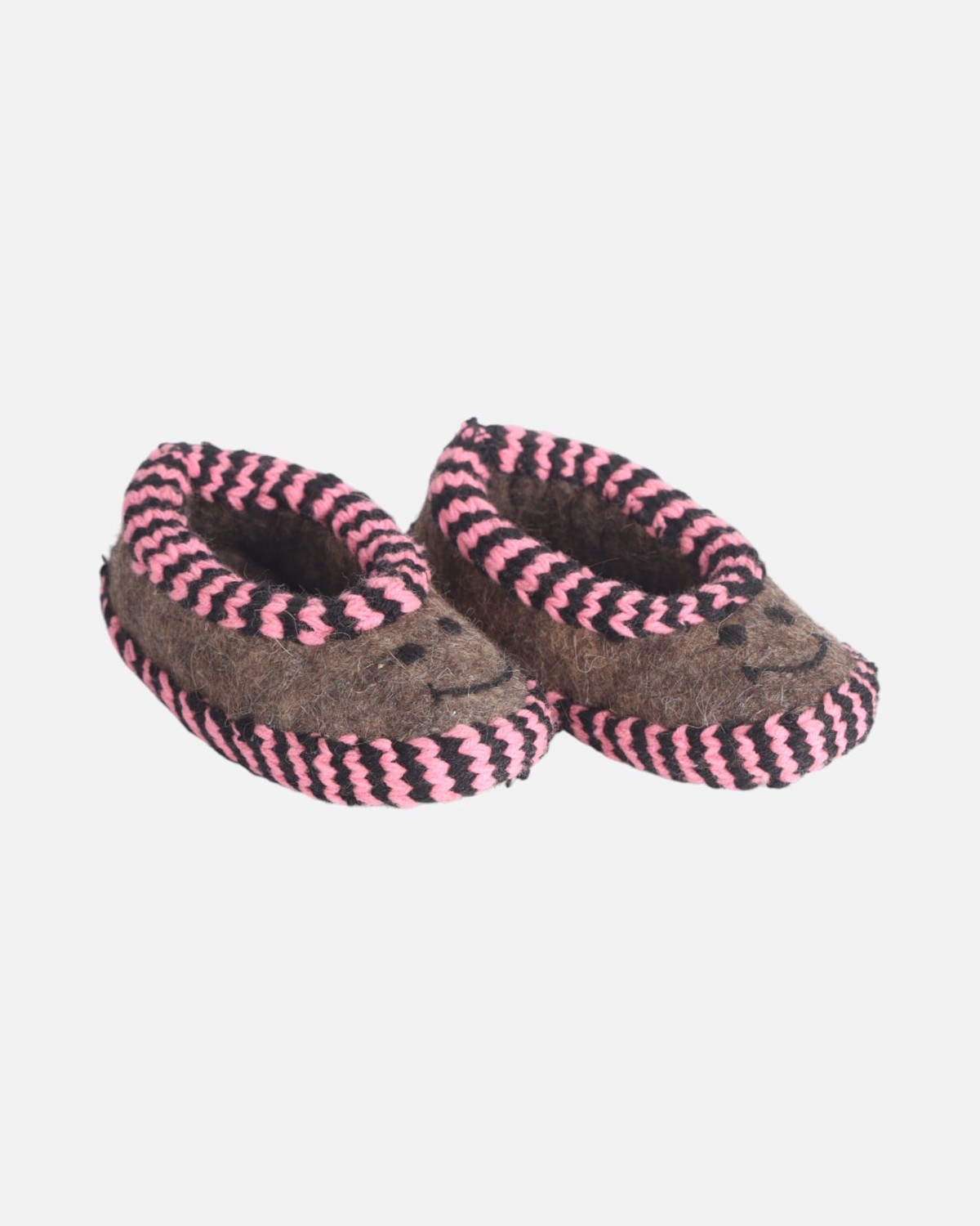 Handmade Wool Felt Slippers with Smiling Face 4