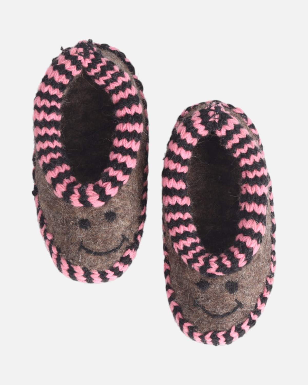 Handmade Wool Felt Slippers with Smiling Face 7