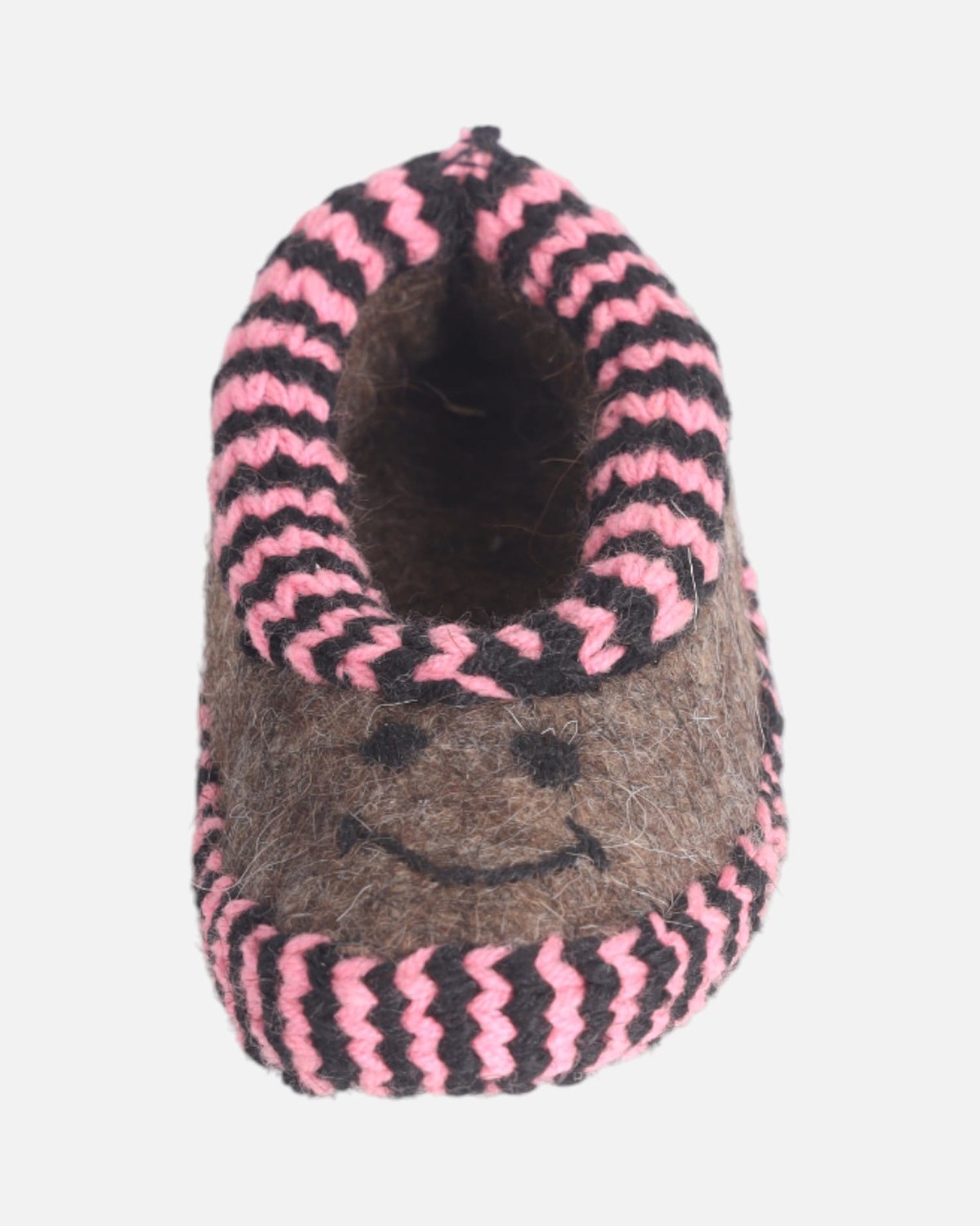 Handmade Wool Felt Slippers with Smiling Face 6