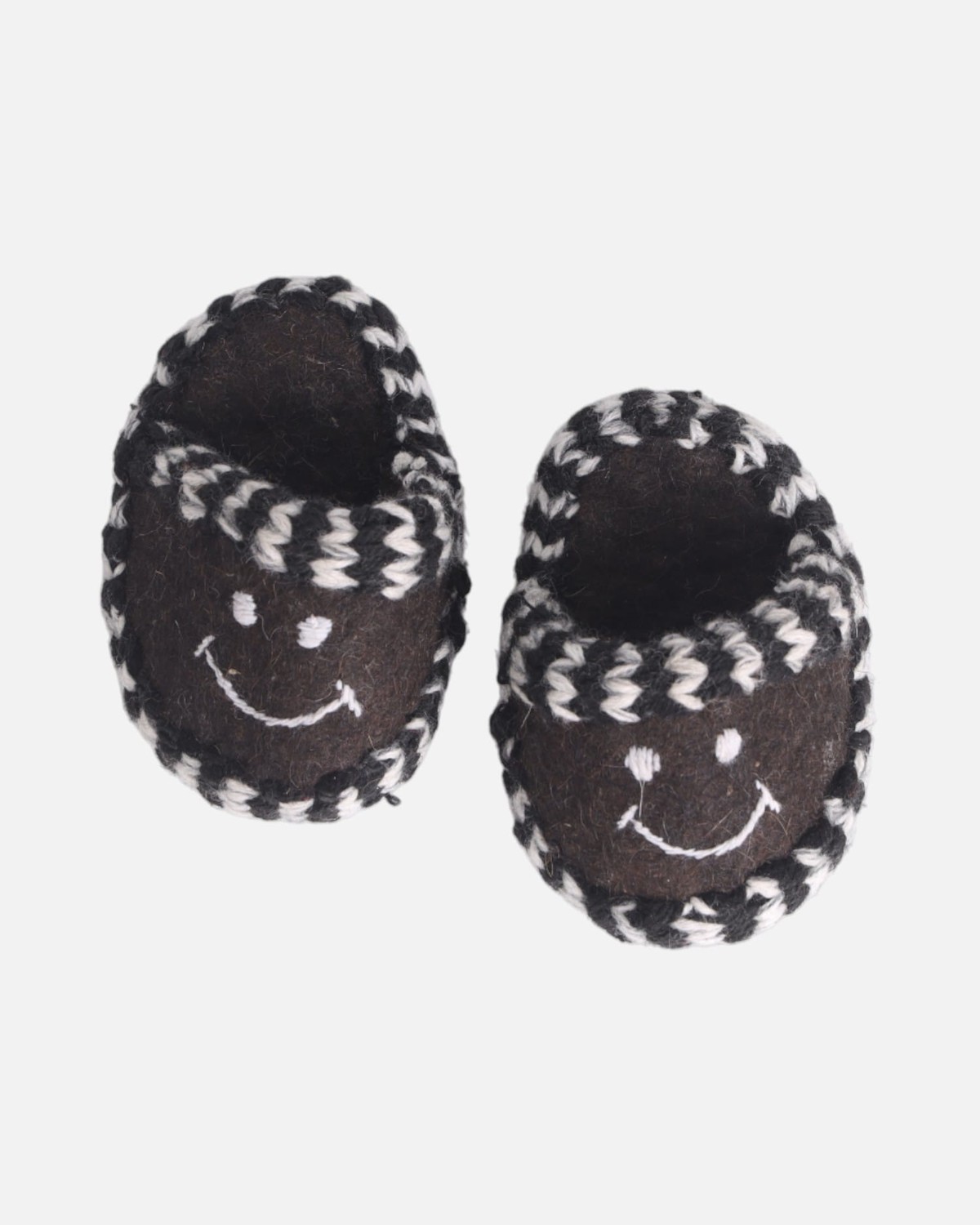 Kids Wool Felt Slippers with Smiling Face 8