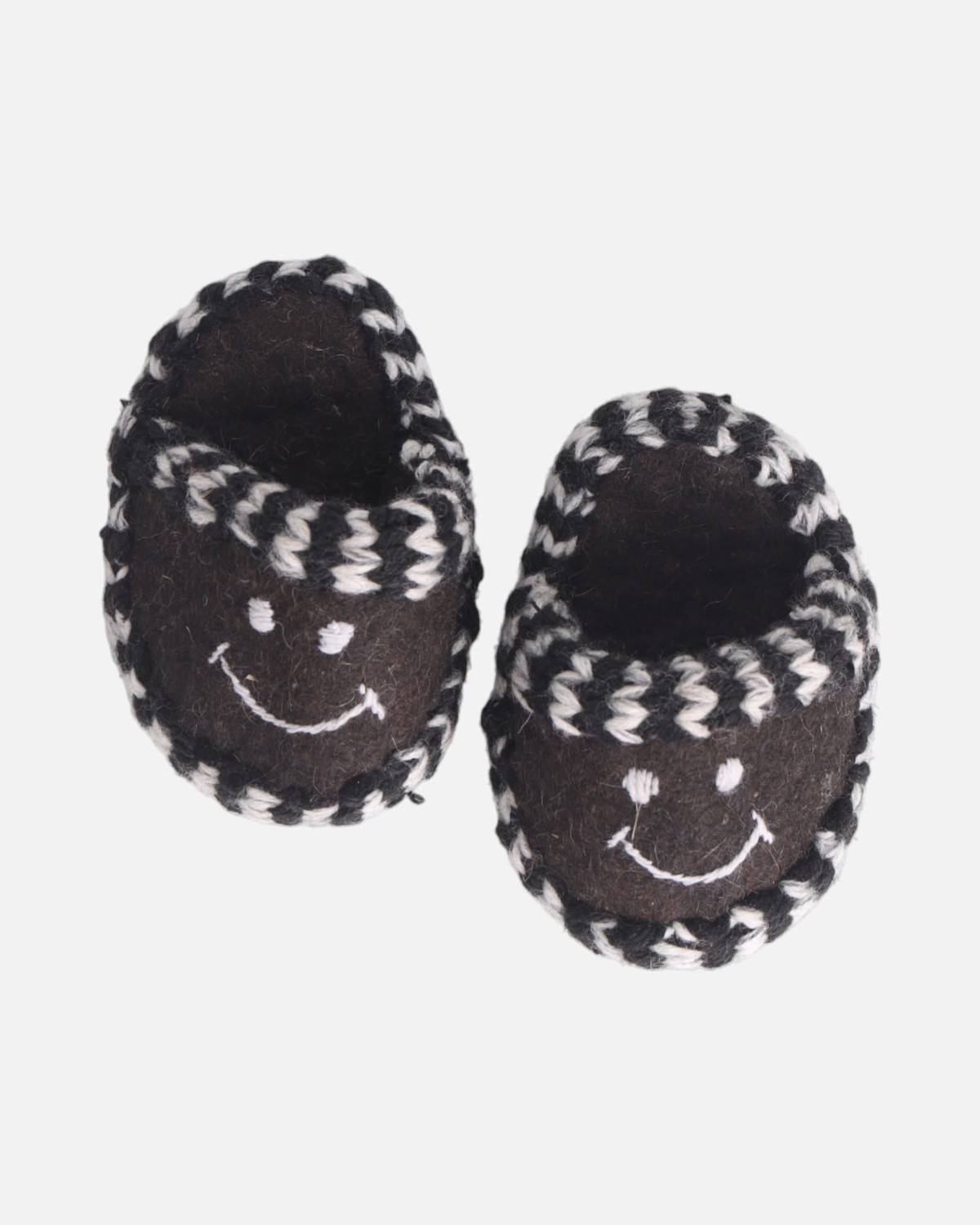 Kids Wool Felt Slippers with Smiling Face 7