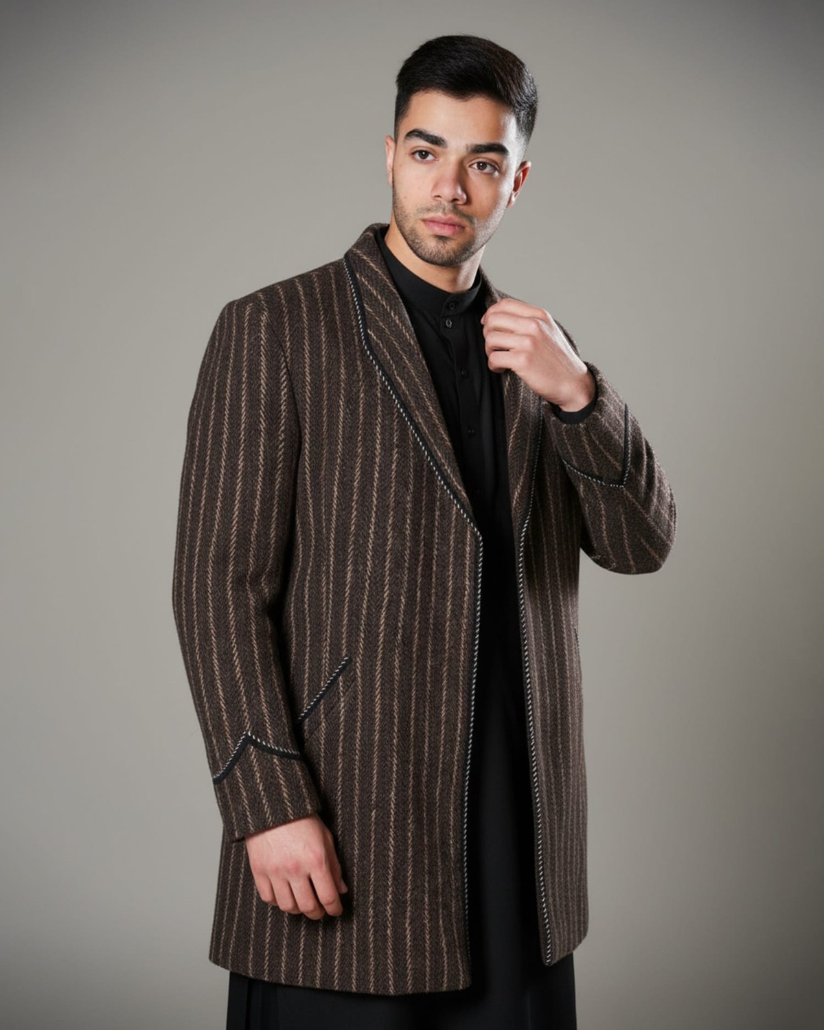 Traditional Afghan Men’s Winter Coat – Handmade Wool Coat Kood Barg 4