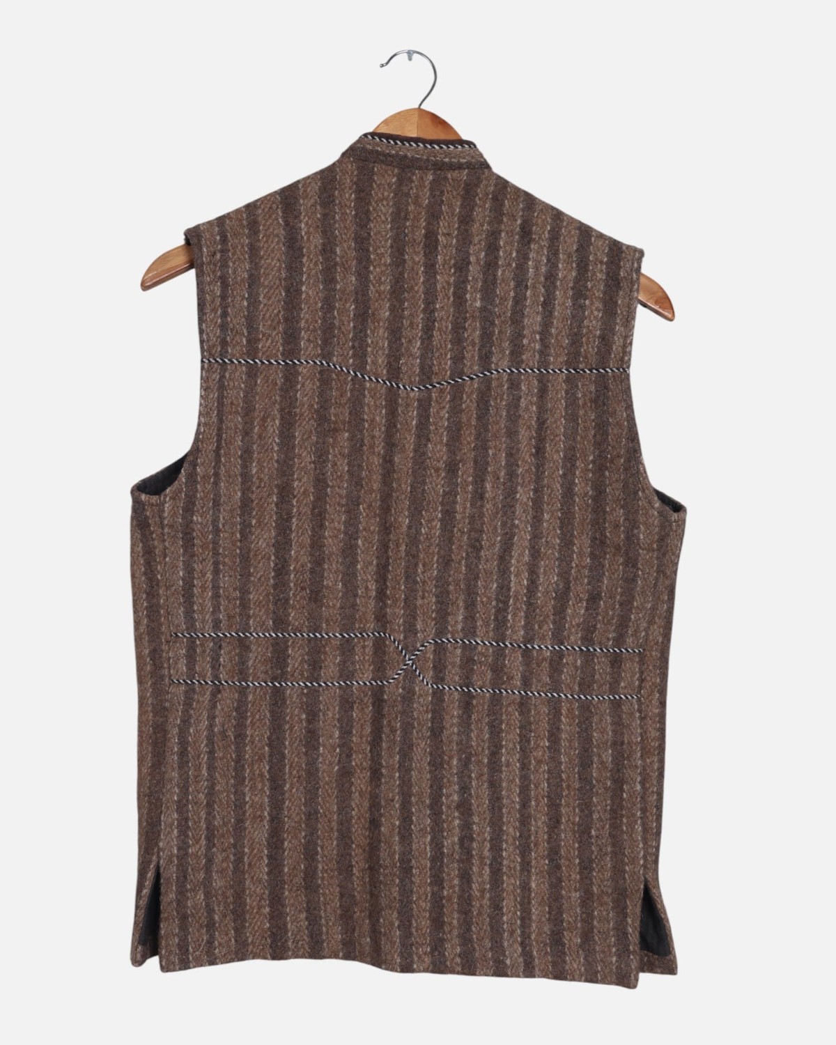 Traditional Afghan Men’s Wool Vest – Handmade Wool Grey color Waistcoat 7