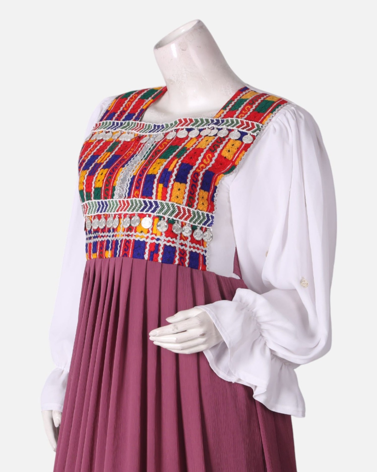 Handmade Afghan Embroidered Dress – Colorful Traditional Design 5